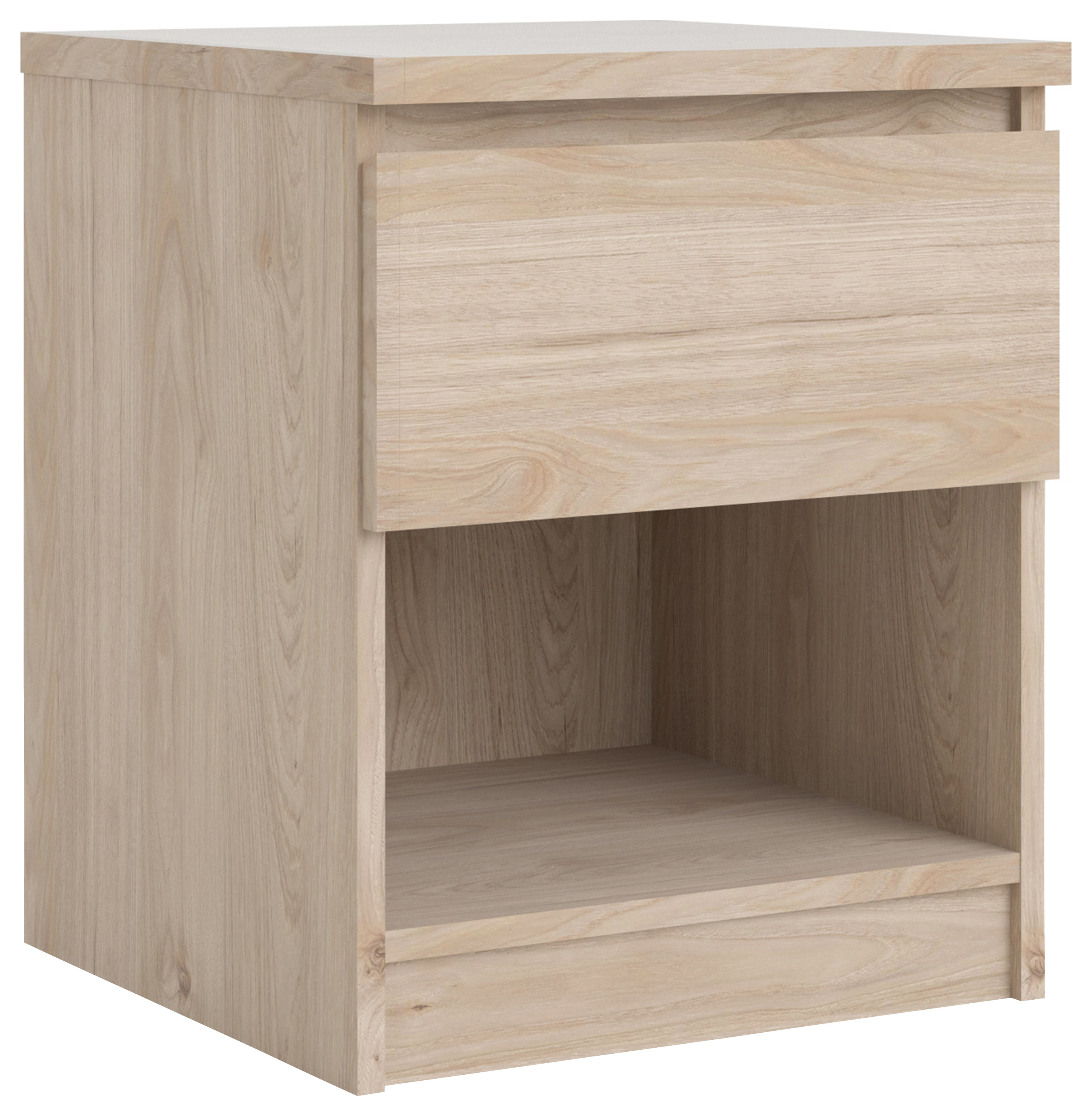 Naia Bedside Table with 1 Drawer & 1 Shelf - Jackson Hickory Oak