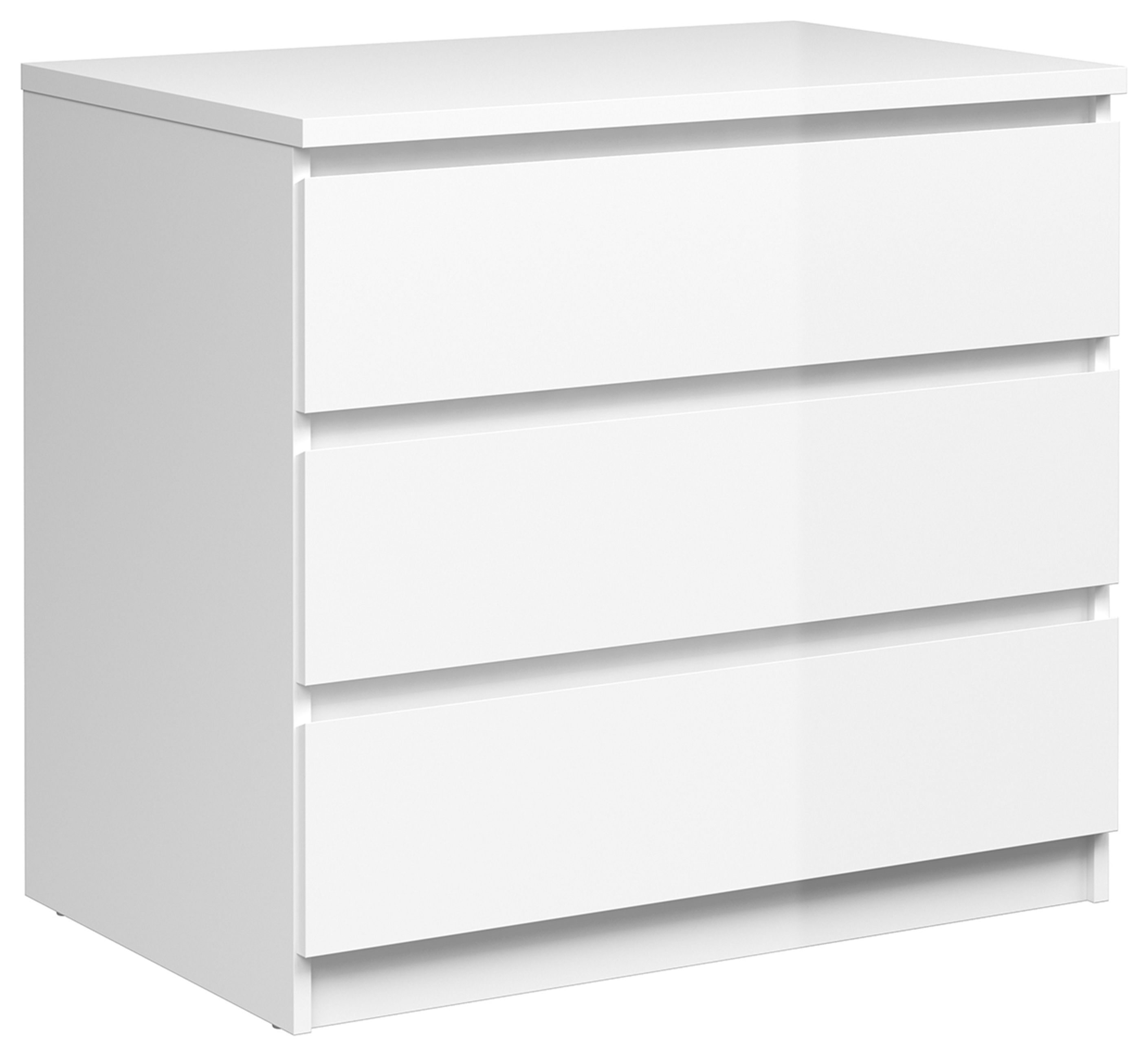 Naia Bedside Chest of 3 Drawers - White