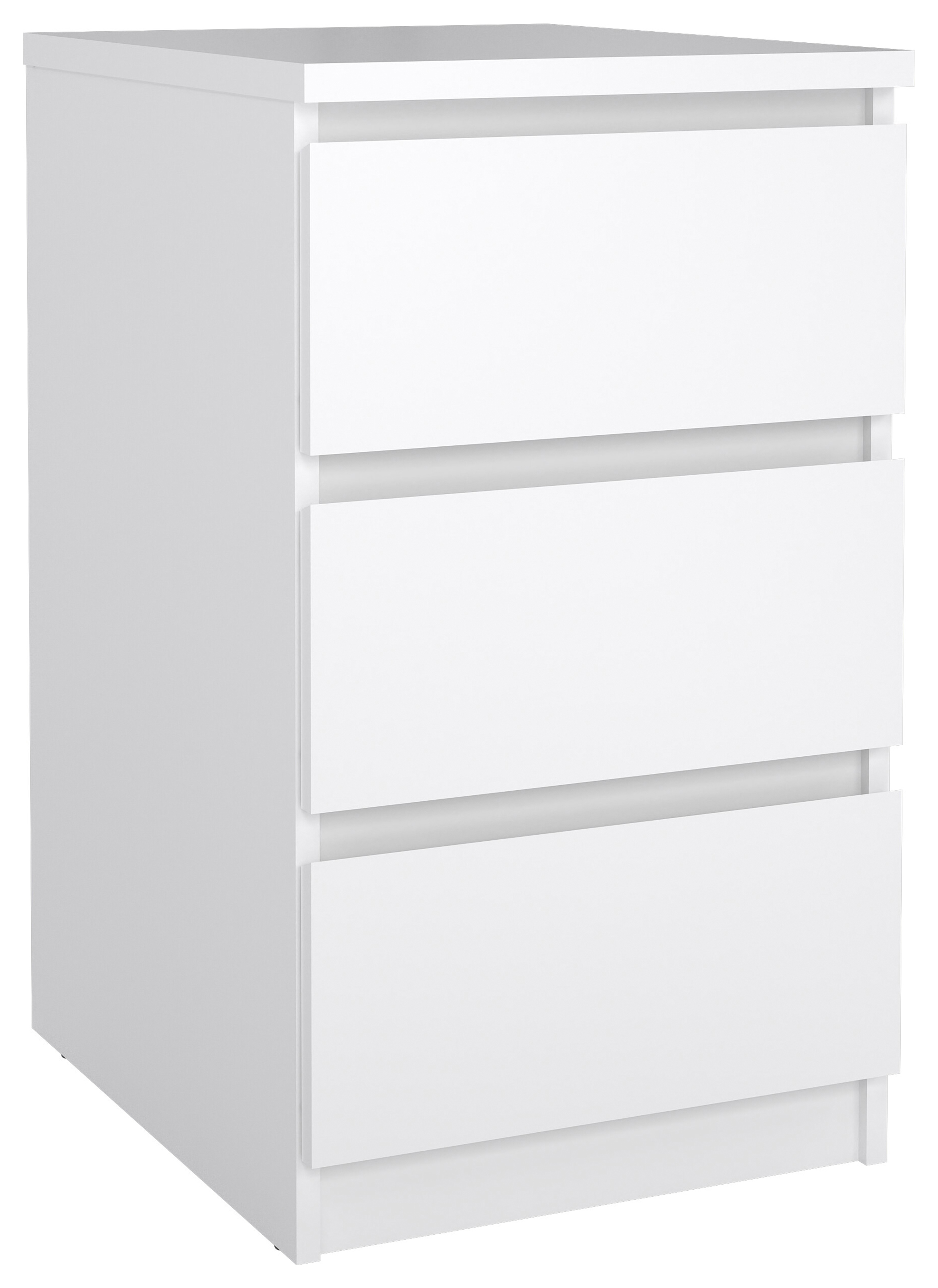 Naia Bedside Table with 3 Drawers - White