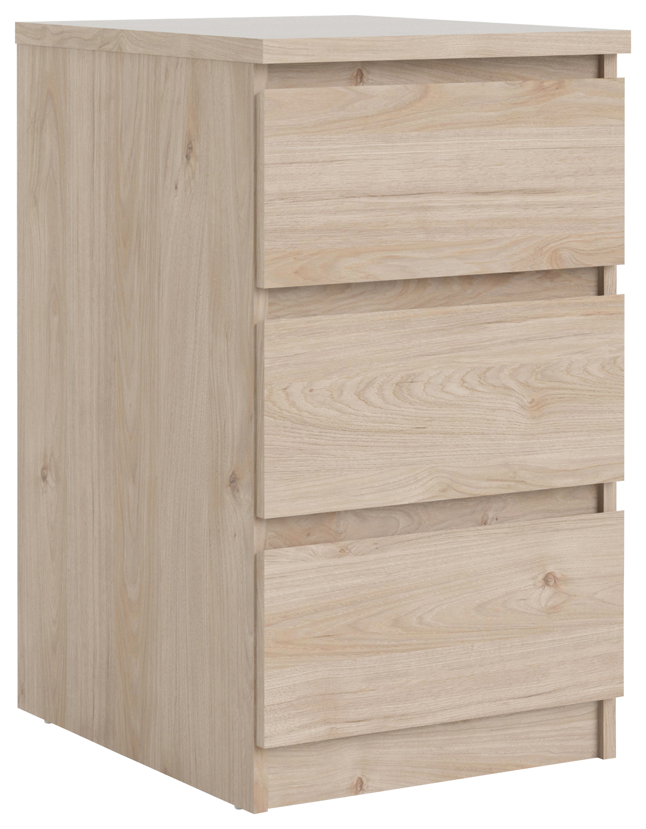 Naia Bedside Table with 3 Drawers - Jackson Hickory Oak