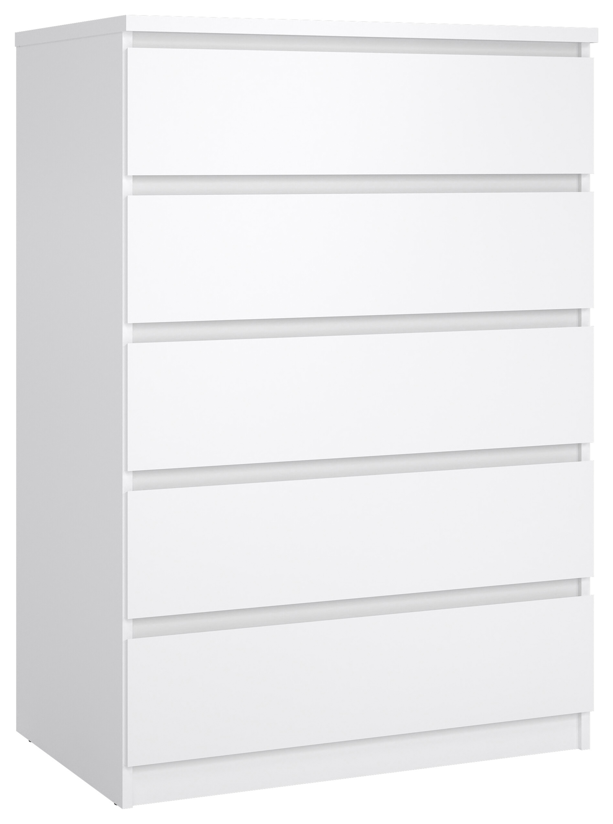 Naia Bedside Chest of 5 Drawers - White