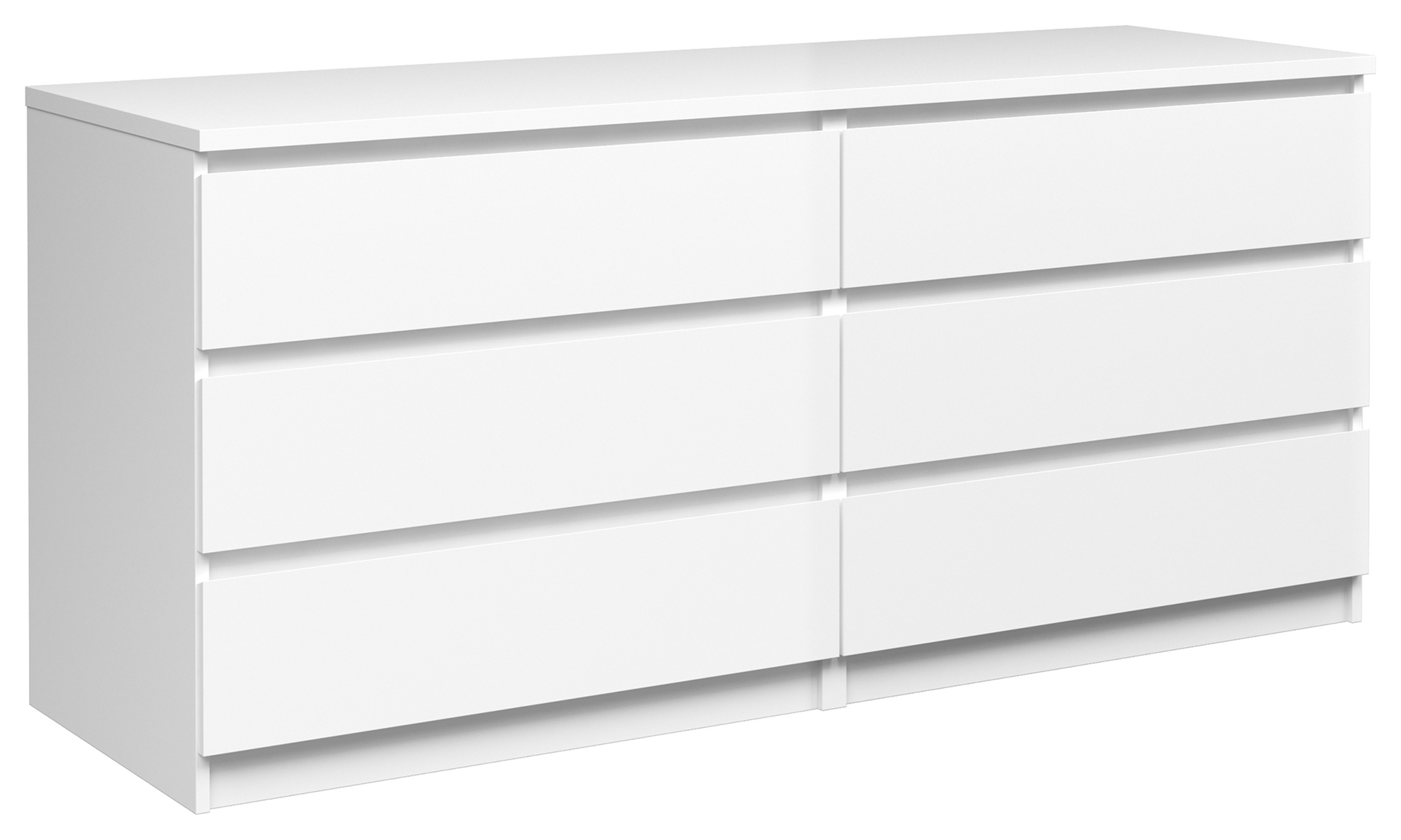 Naia Wide Chest of 6 Drawers - White