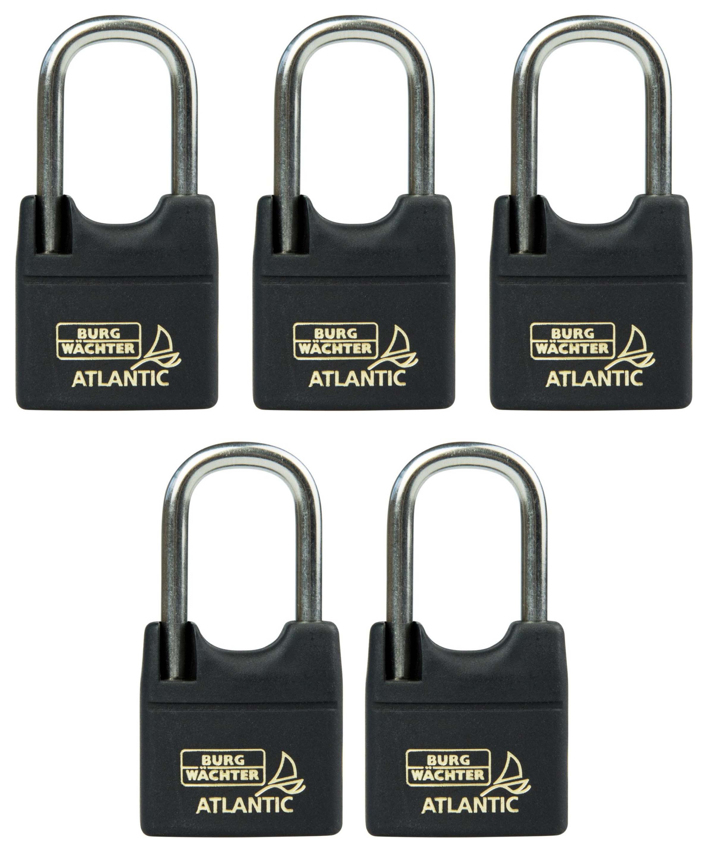 Burg Wachter Brass Saltwater & Rustproof Keyed Padlock 40mm - Pack of 5