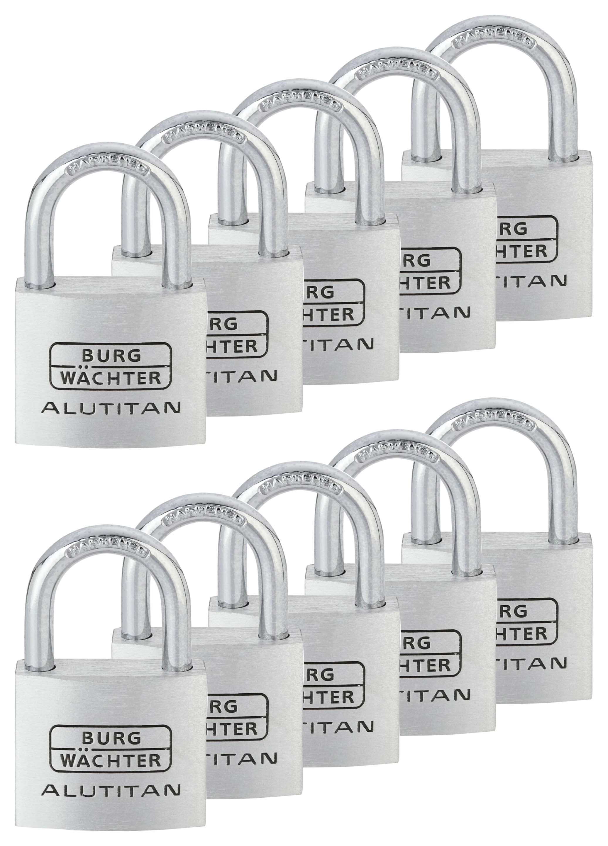 Burg Wachter Aluminium Keyed Padlock 40mm - Pack of 10