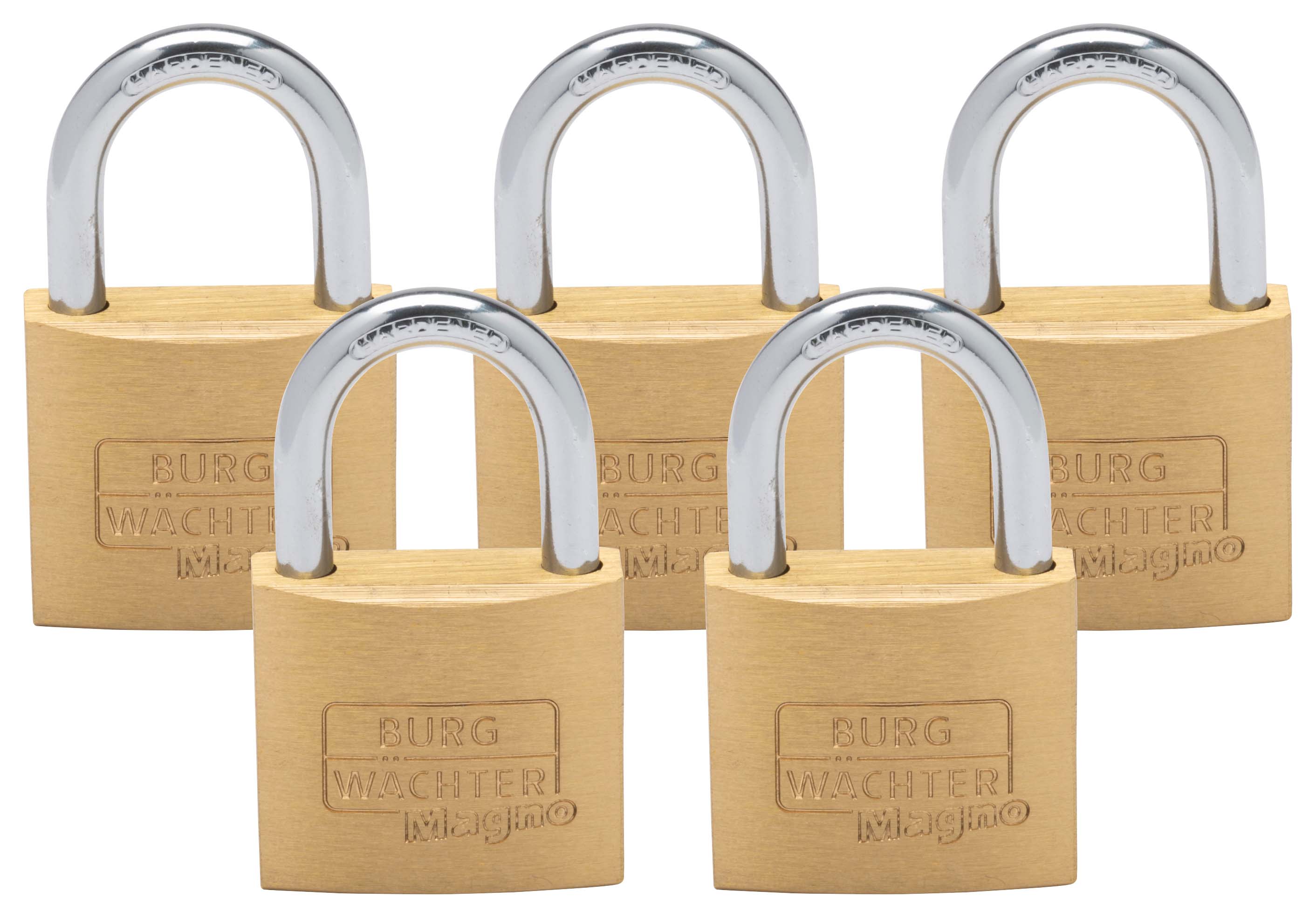 Burg Wachter Brass Keyed Standard Shackle Padlock 50mm - Pack of 5