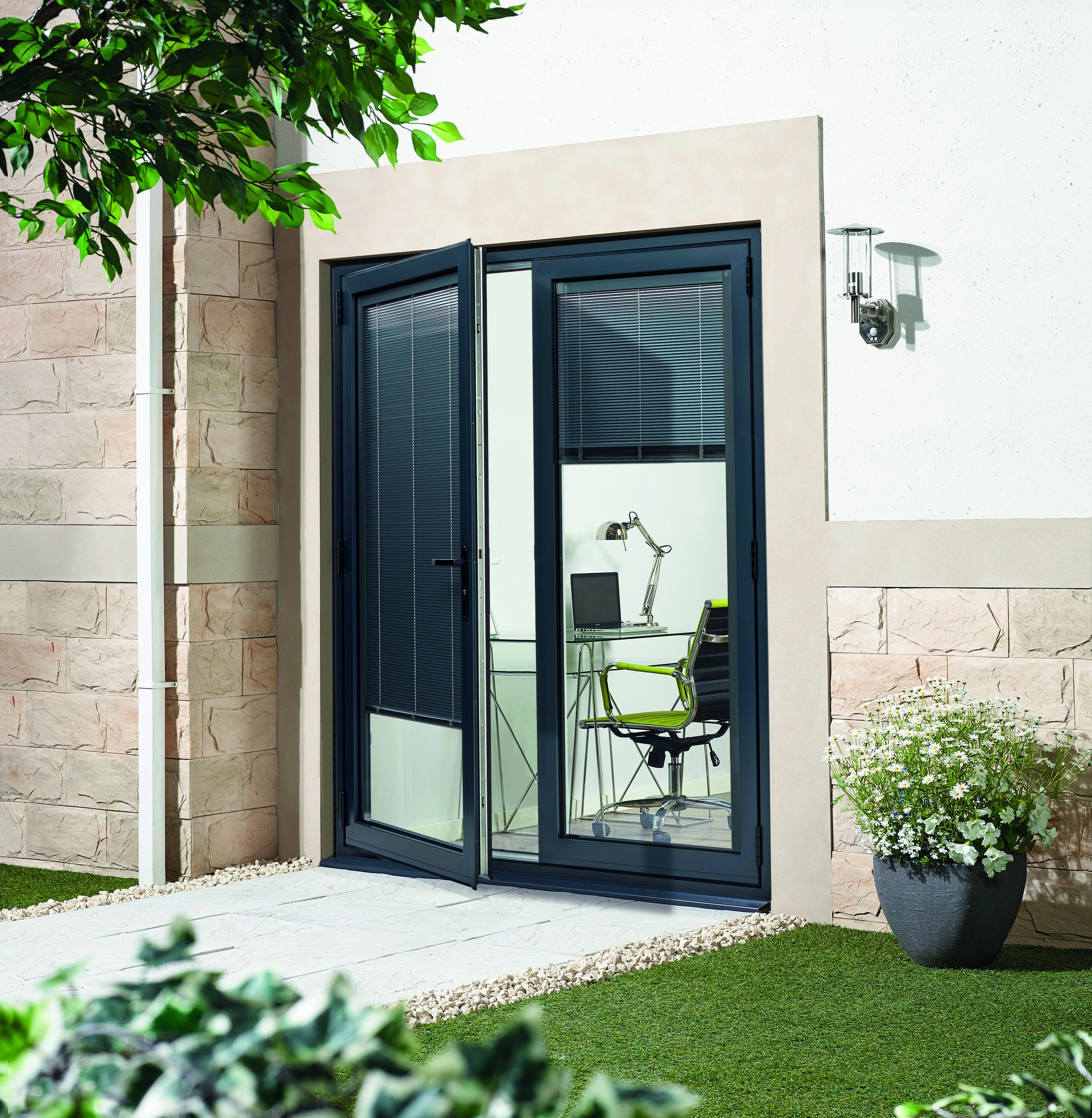 LPD Aluvu Anthracite Grey Left Hand External French Door Set - 2090mm