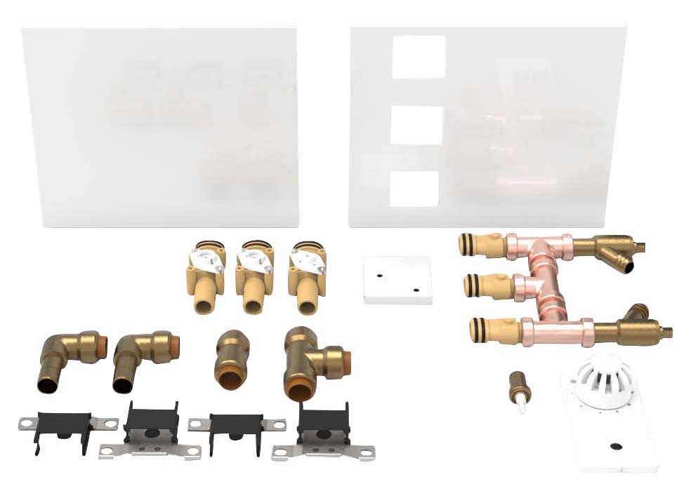 ThermaSkirt BM3 LH Anti-Clockwise Feed, TRV Feed & Return Set - 15mm