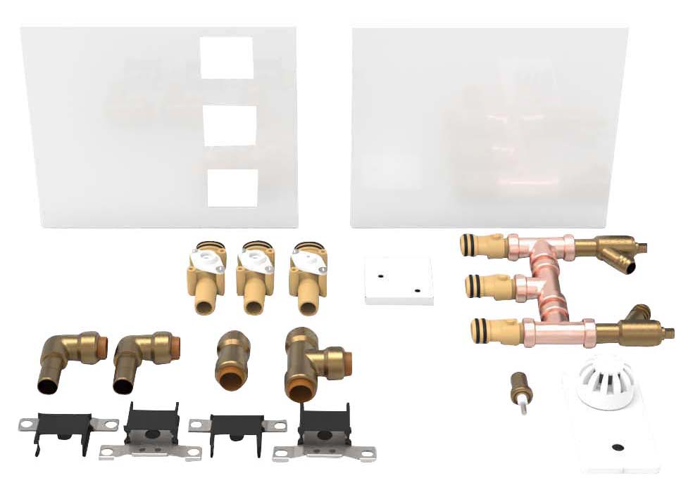 ThermaSkirt BM3 RH Clockwise Feed, TRV Feed & Return Set - 15mm