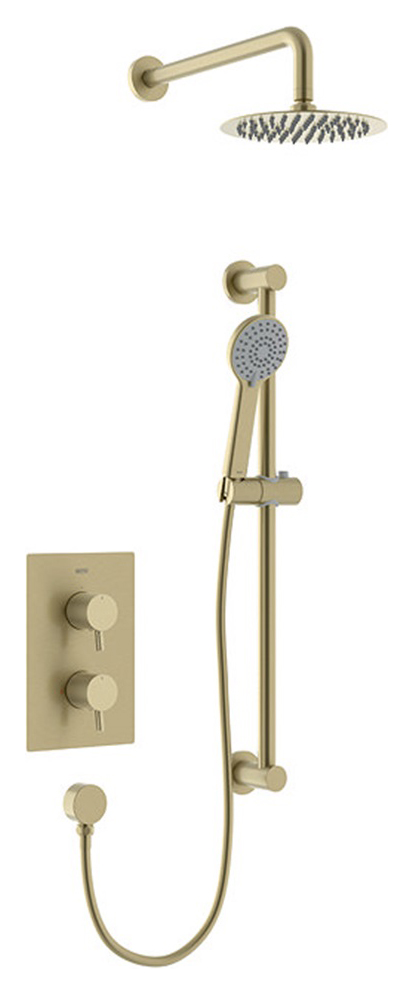 Bristan Apelo Concealed Dual Control Round Mixer Shower Valve Pack - Brushed Brass