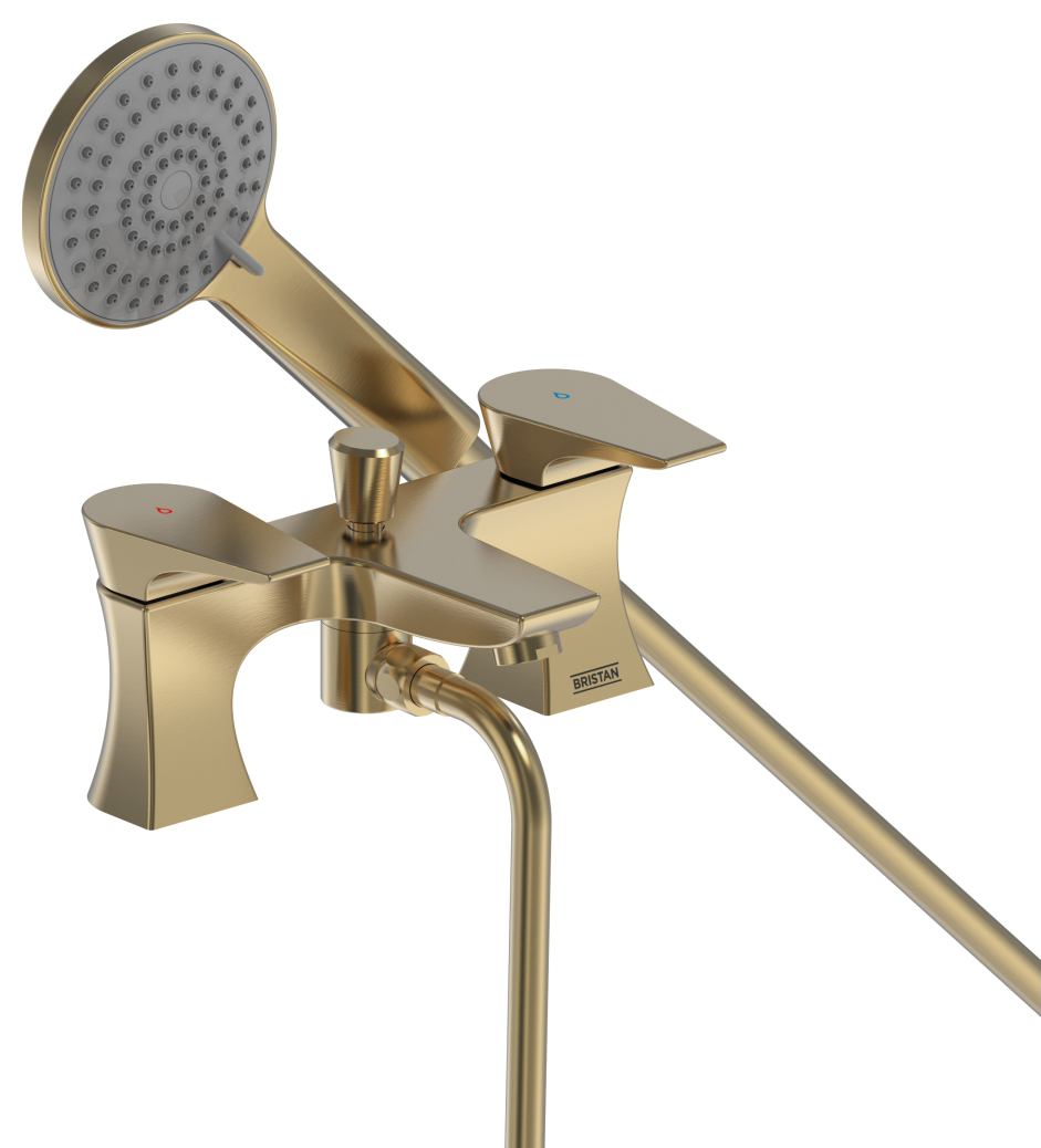 Bristan Hourglass Bath Shower Mixer Tap - Brushed Brass