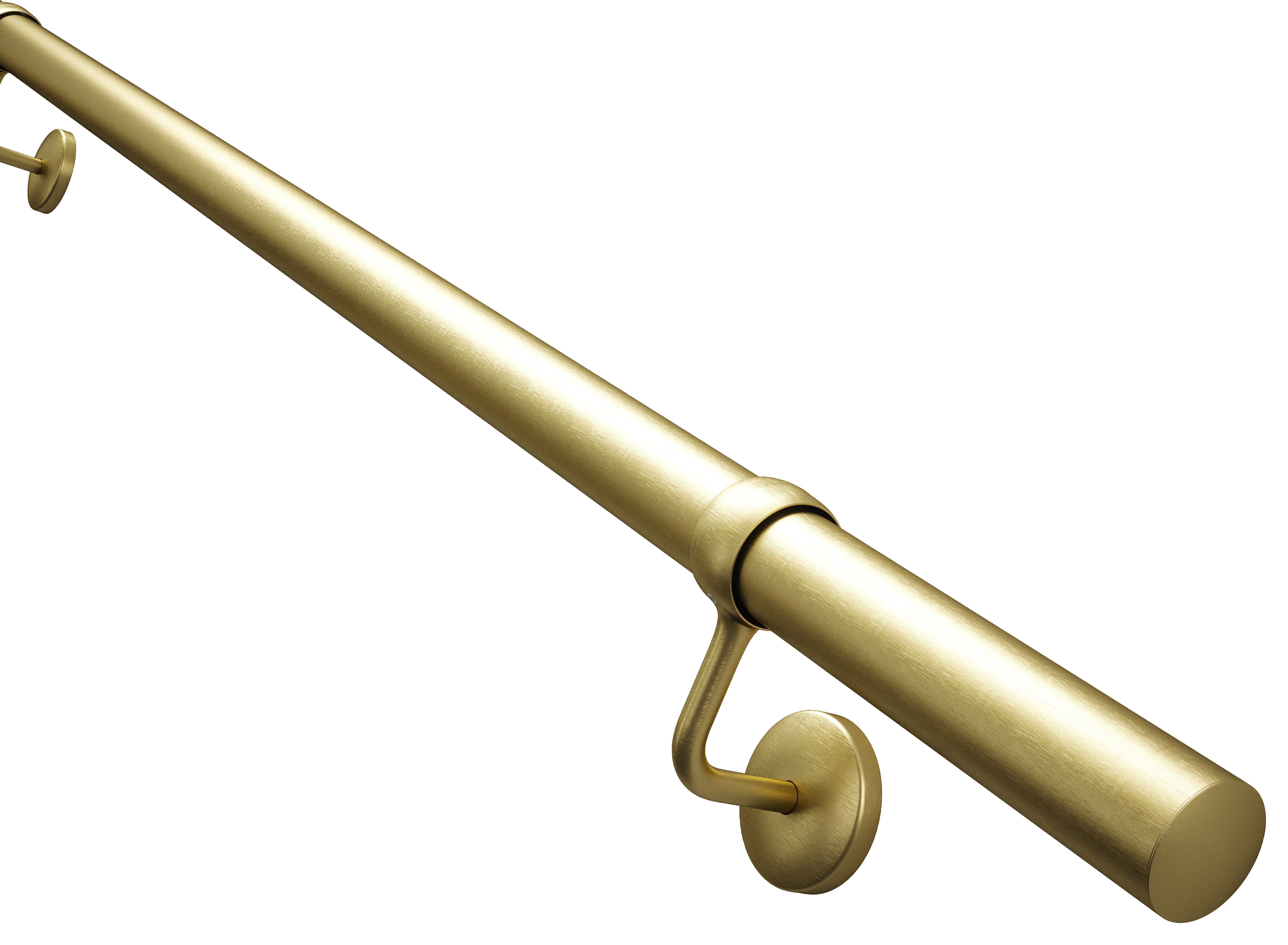 Rothley Satin Brass Indoor Handrail Kit - 1 x 1.2m