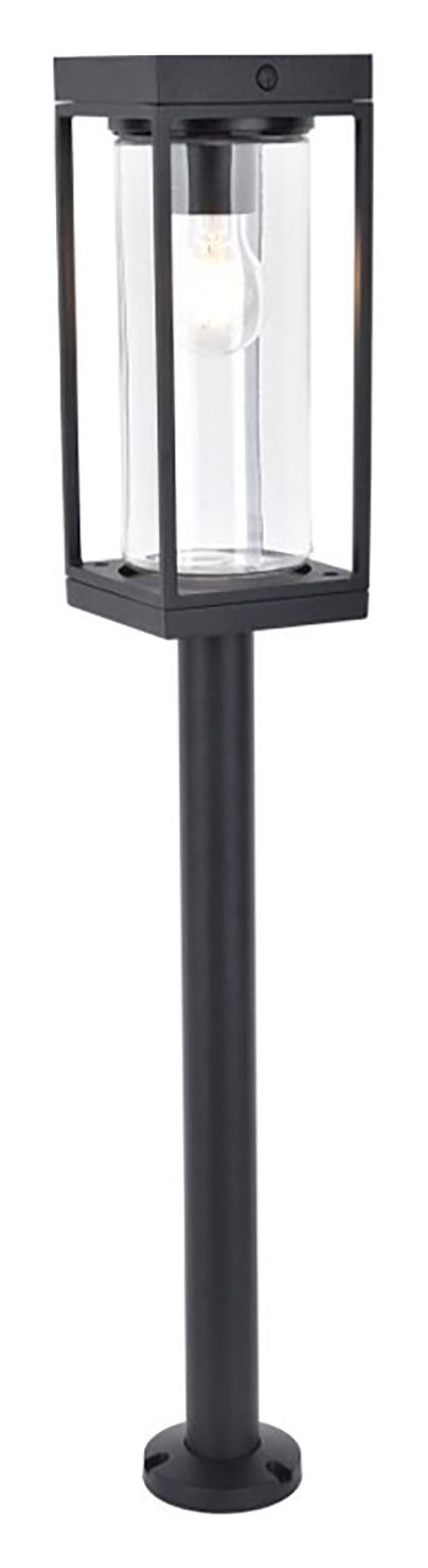 Lutec IP44 Flair Solar Integrated LED Bollard Light - Black