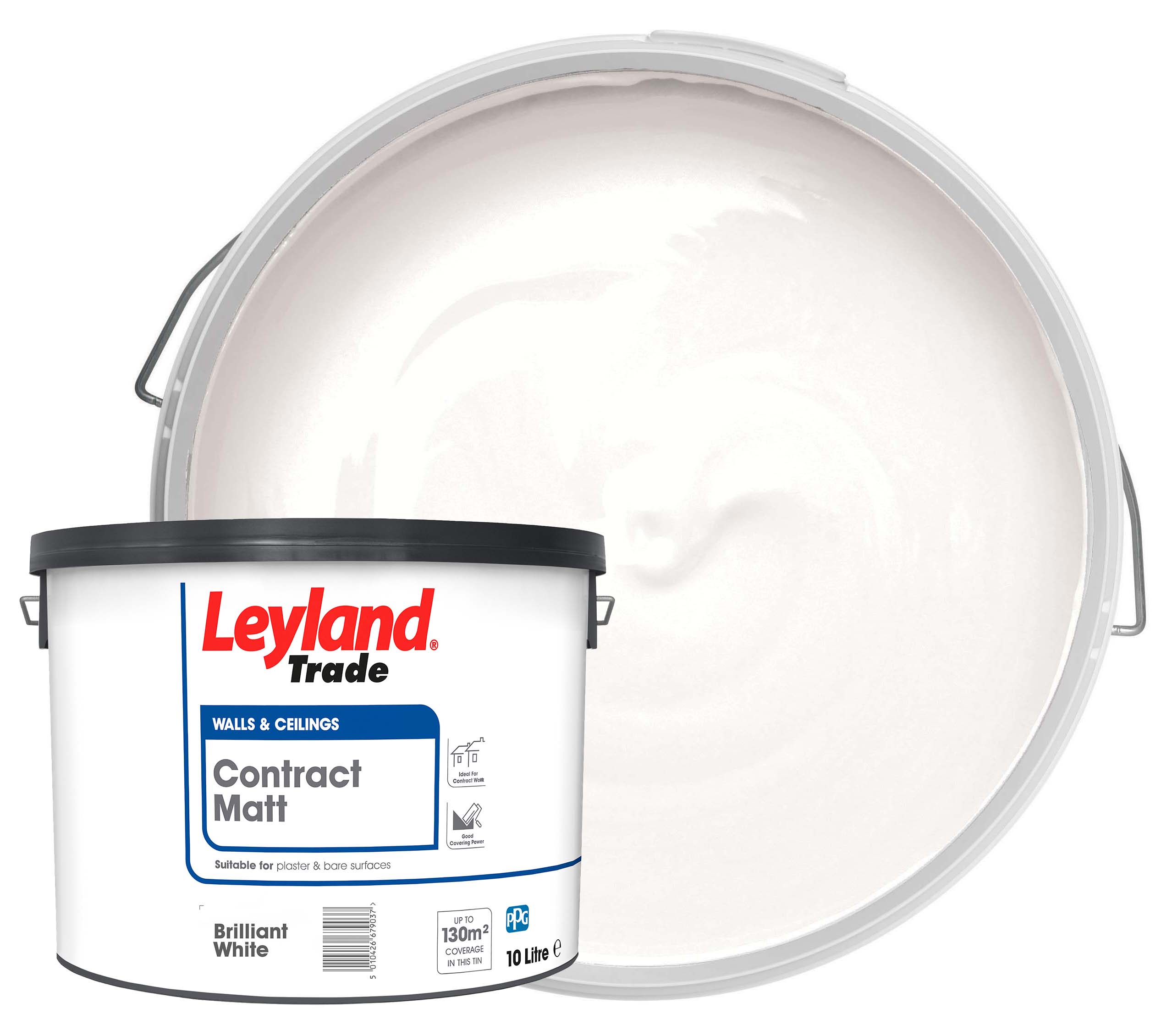 Leyland Trade Matt Contract Paint - Brilliant White - 10L