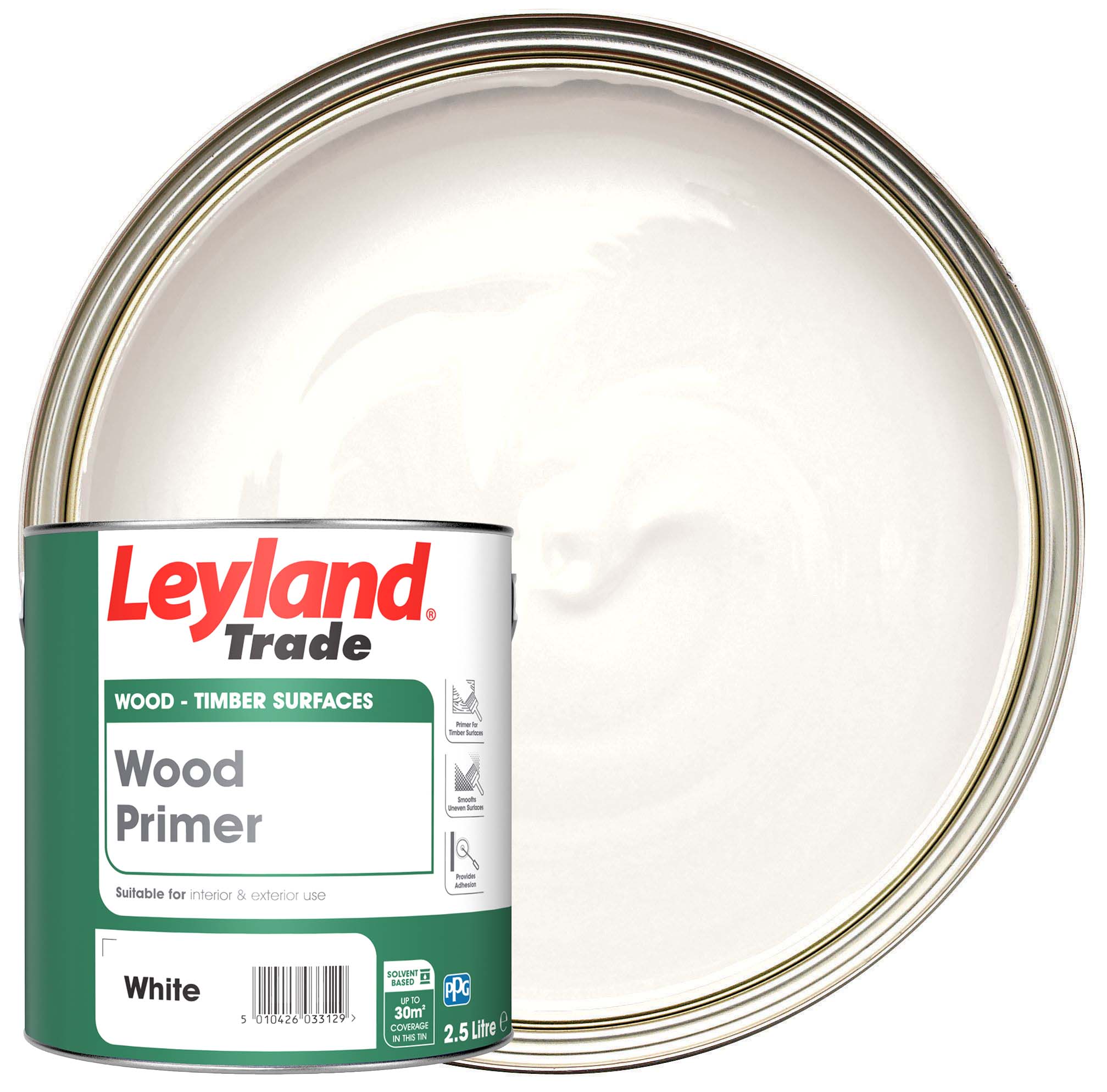 Leyland Trade Wood Primer - White - 2.5L