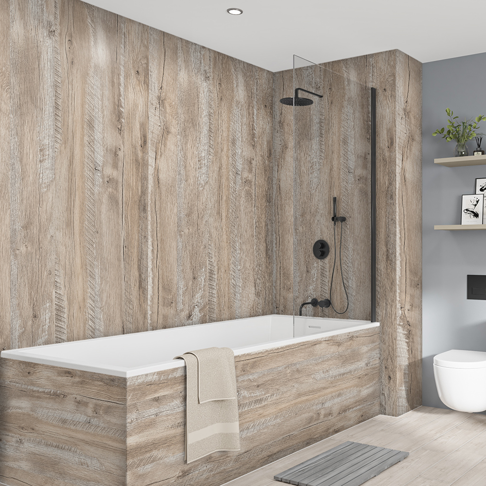 Wetwall Rift Oak Elite Collection Tongue & Groove Single Shower Panel - 2420 x 600 x 10mm