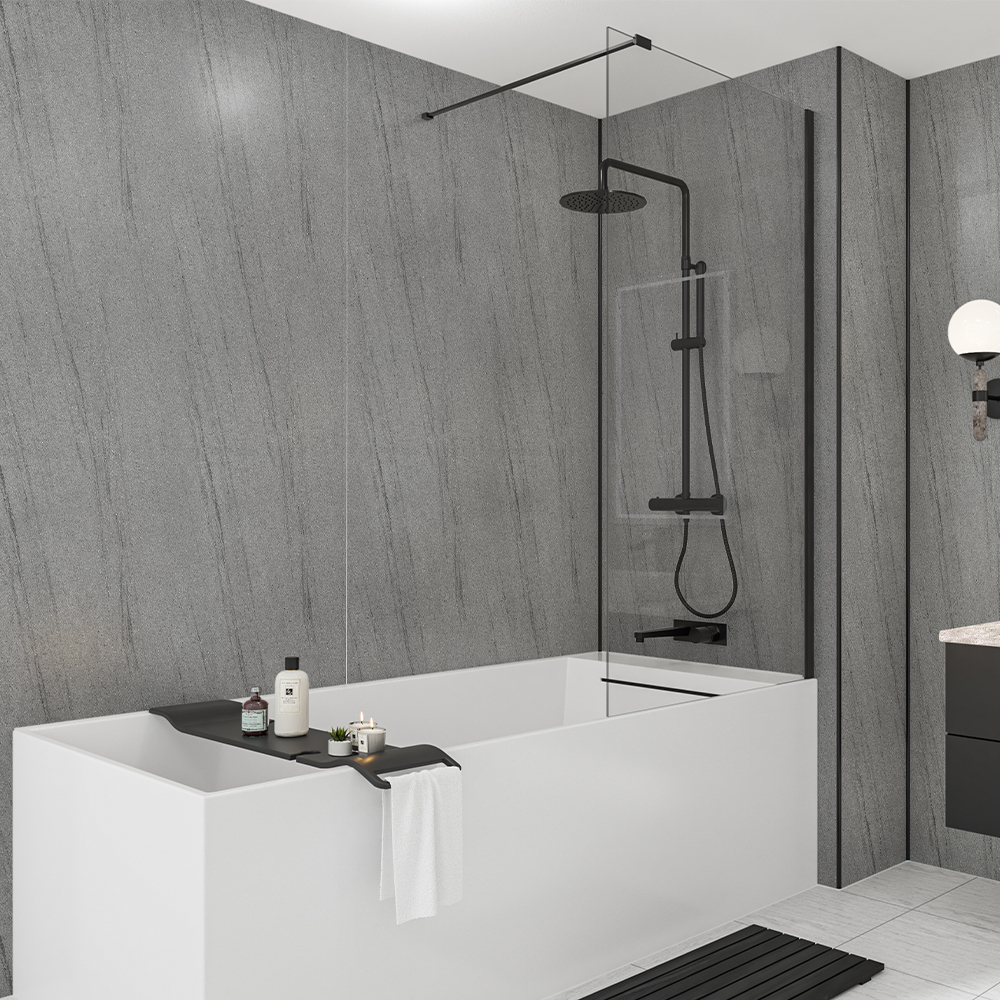 Wetwall Mermaid Silver Granite 2 Sided Shower Panel Kit - 900 x 900mm