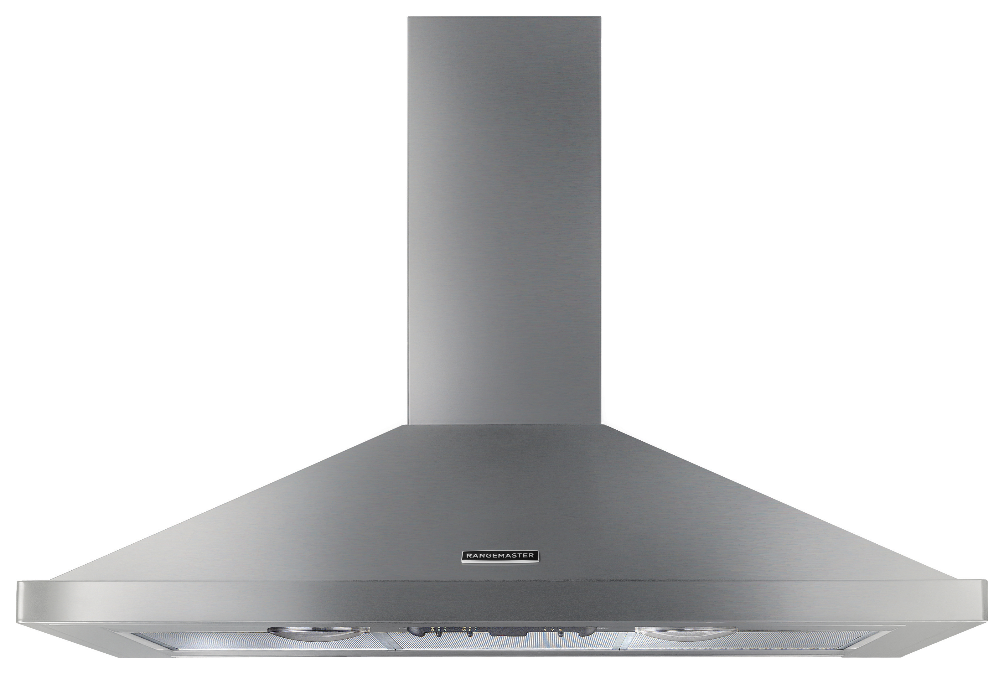 Rangemaster 100cm Chimney Hood - Stainless Steel & Chrome