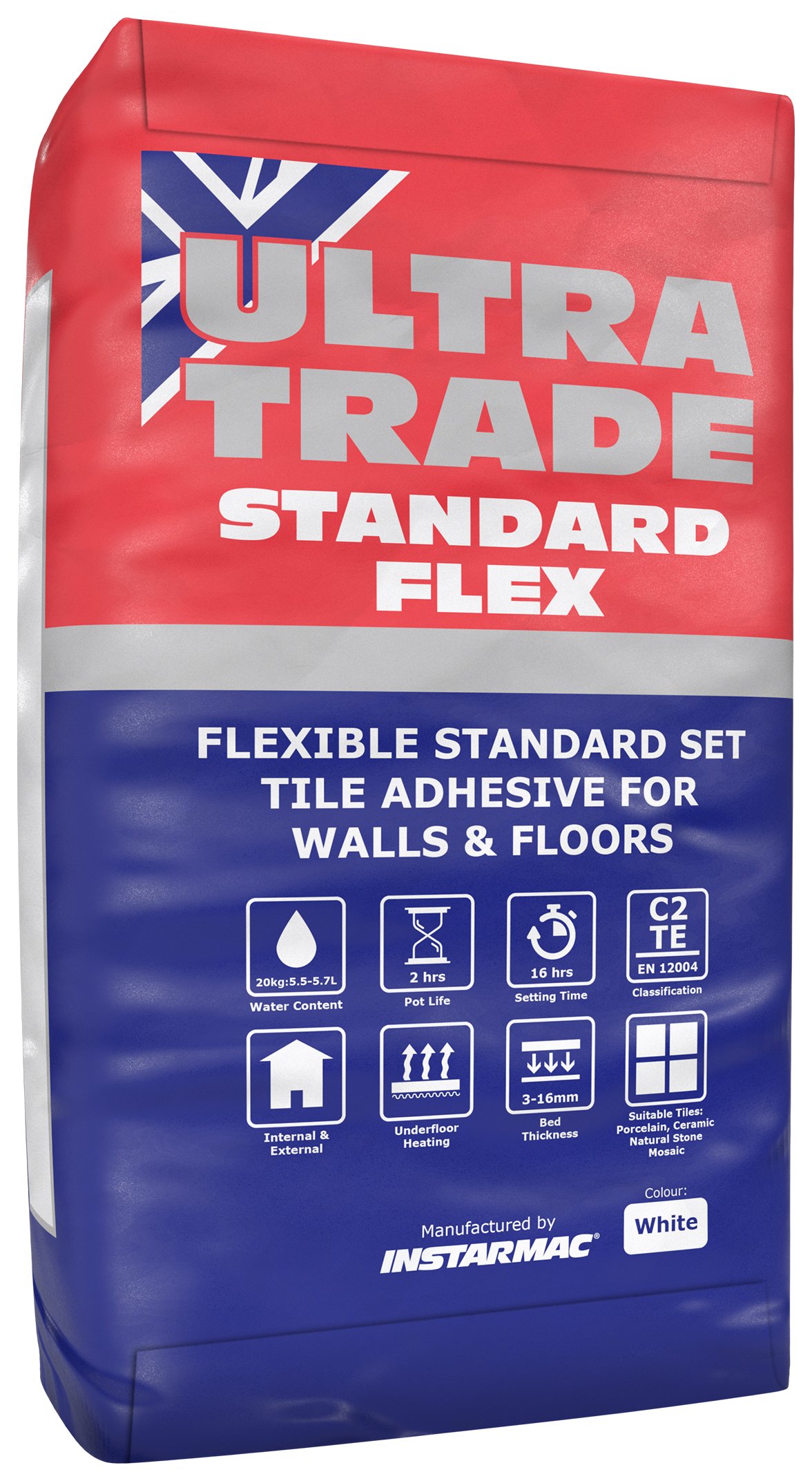 UltraTrade Standard Set White Tile Adhesive - 20kg