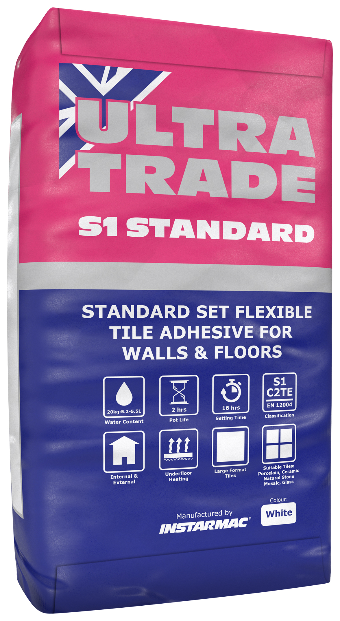 Ultra Trade S1 Standard Set White Tile Adhesive - 20kg