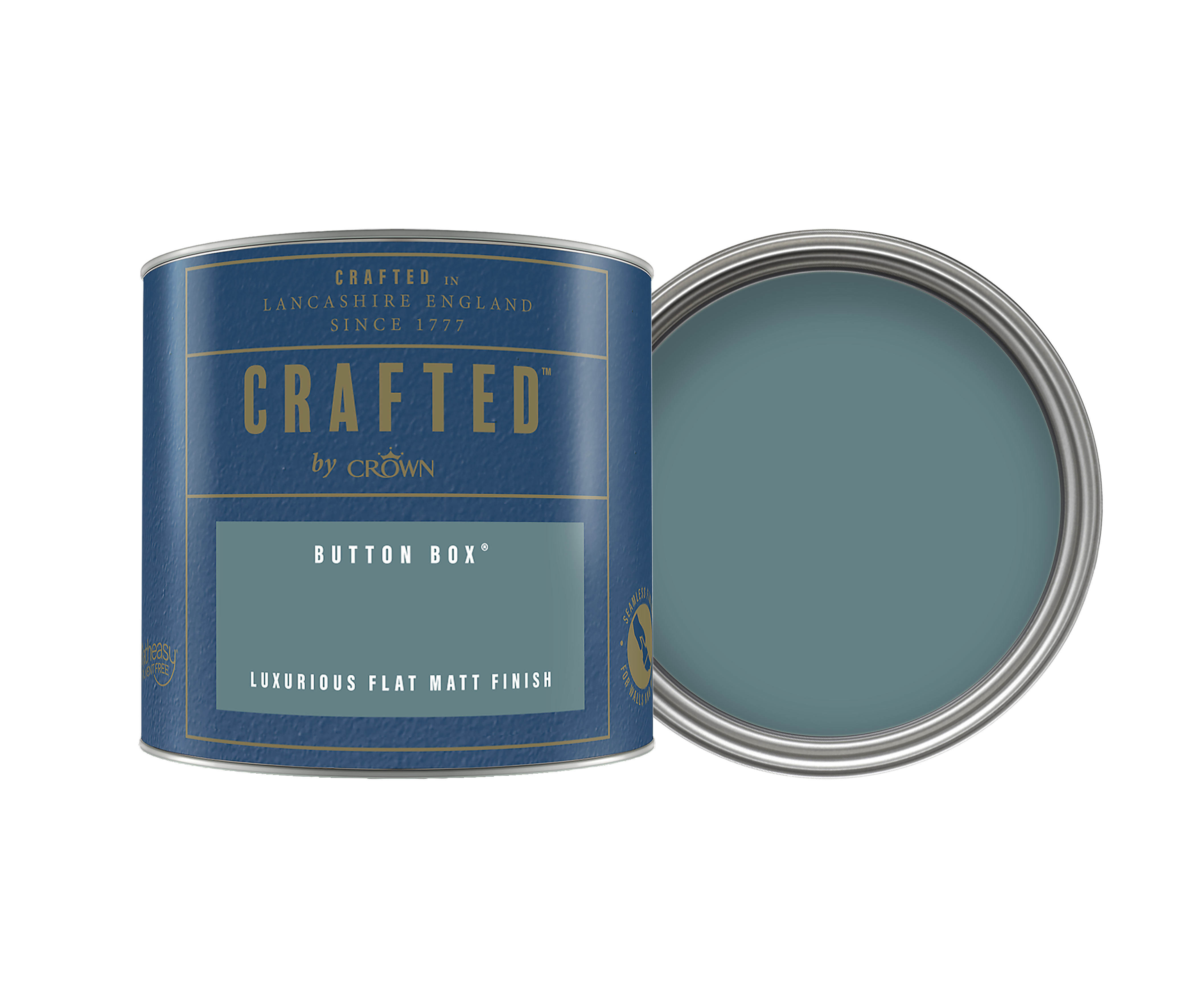 Crown Crafted Flat Matt Emulsion Paint- Button Box - 125ml