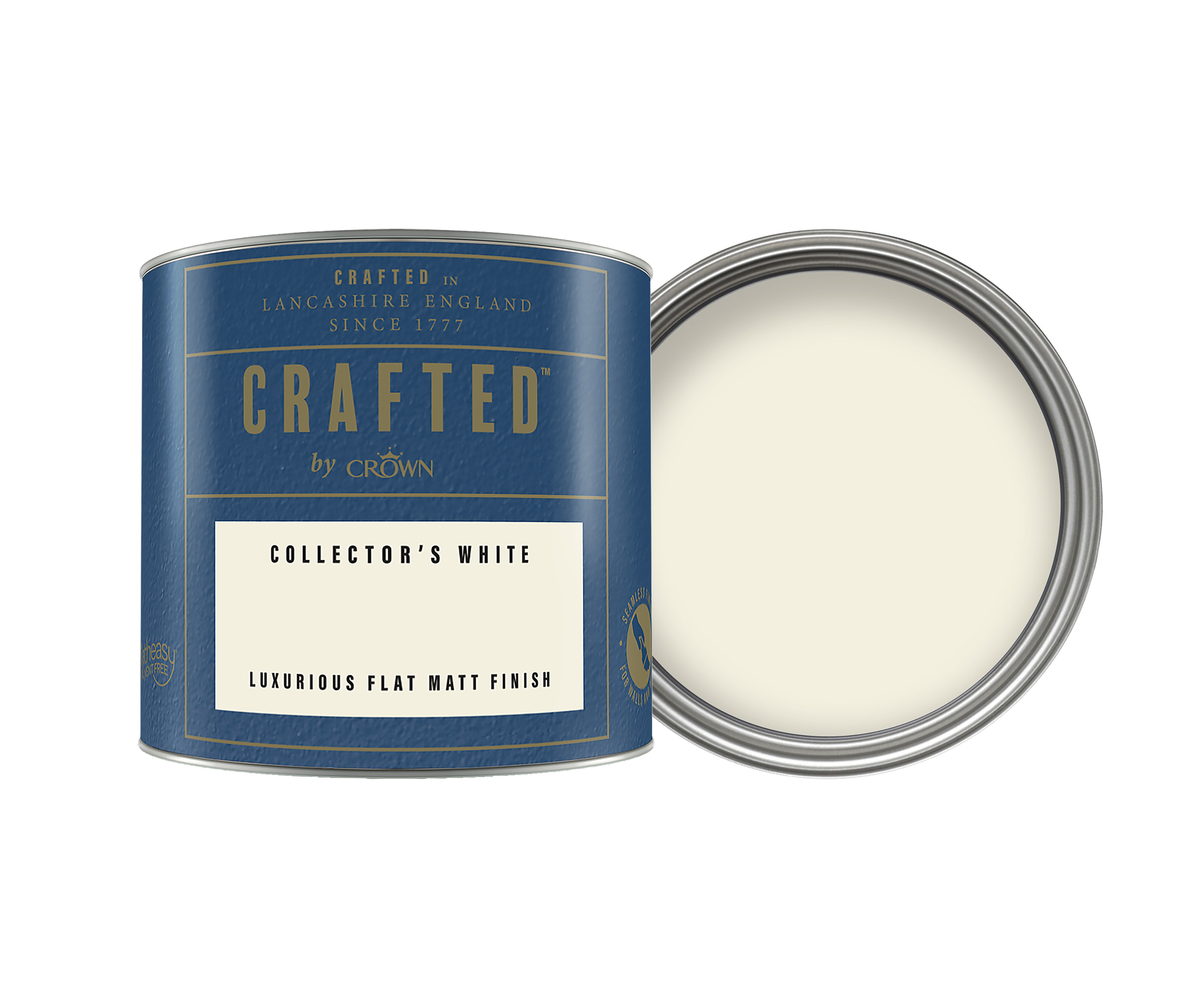 Crown Crafted Flat Matt Emulsion Paint- Collector's White - 125ml