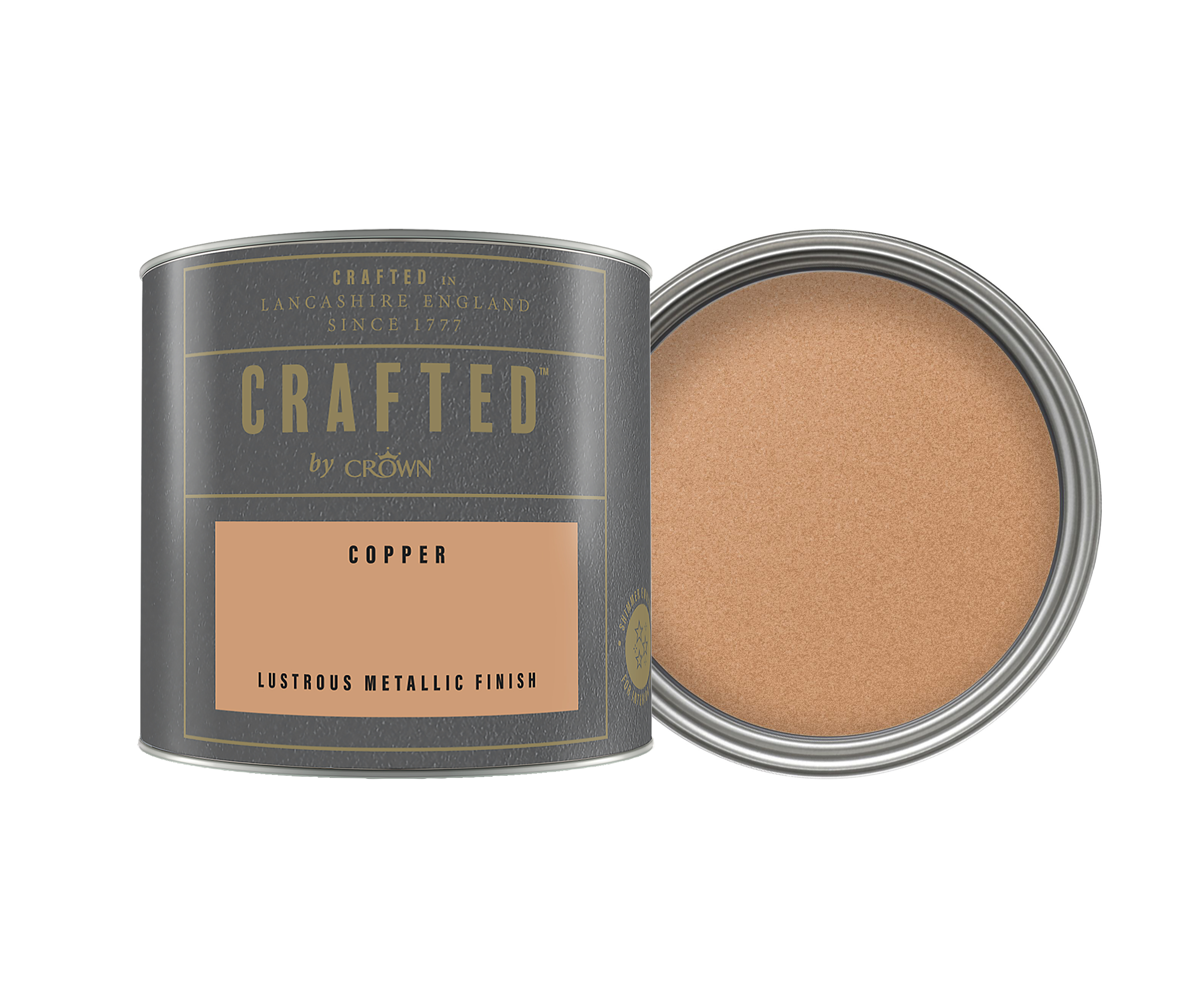 Crown Crafted Lustrous Metallic Emulsion Paint - Copper - 125ml