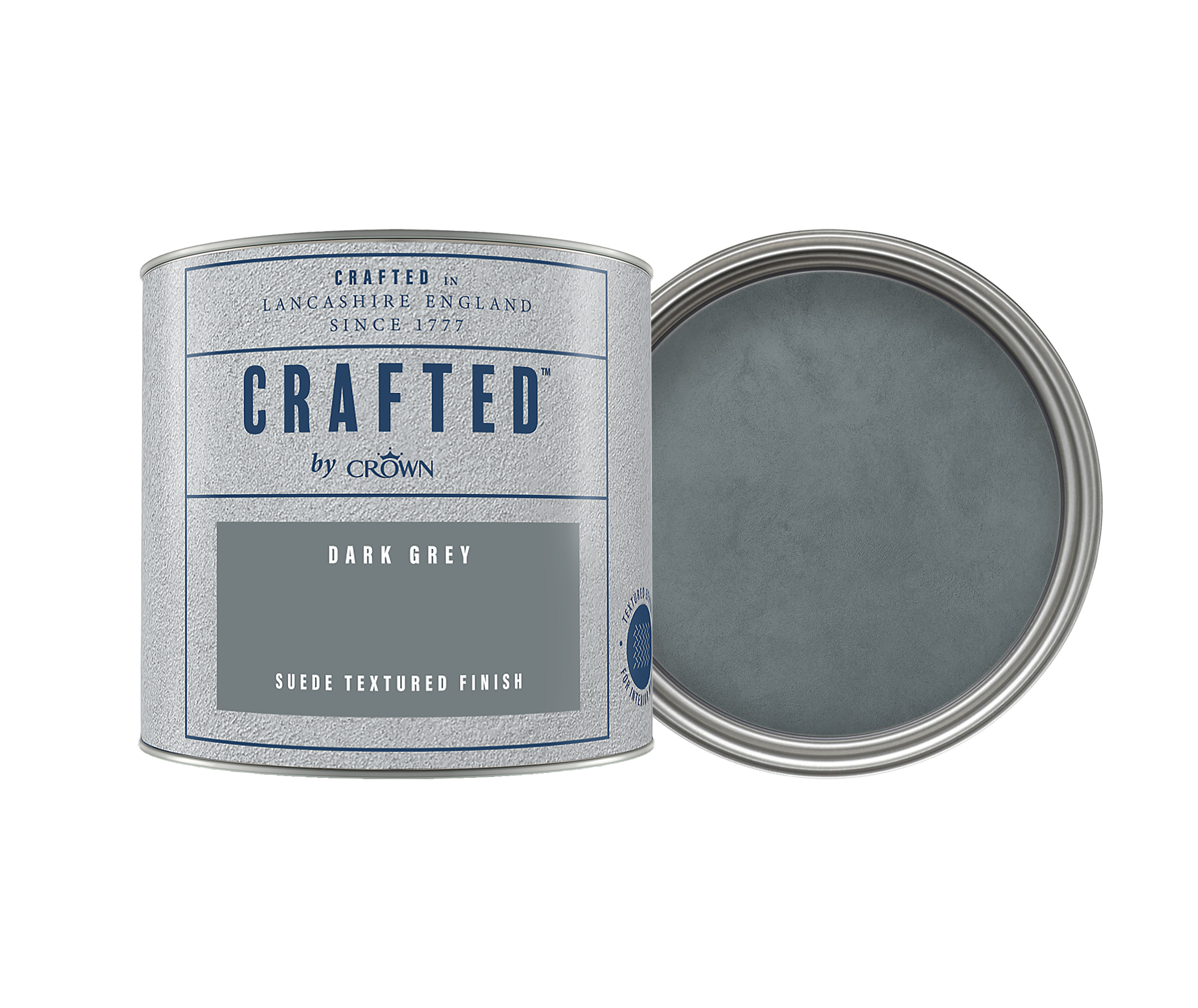 Crown Crafted Suede Textured Emulsion Paint - Dark Grey - 125ml