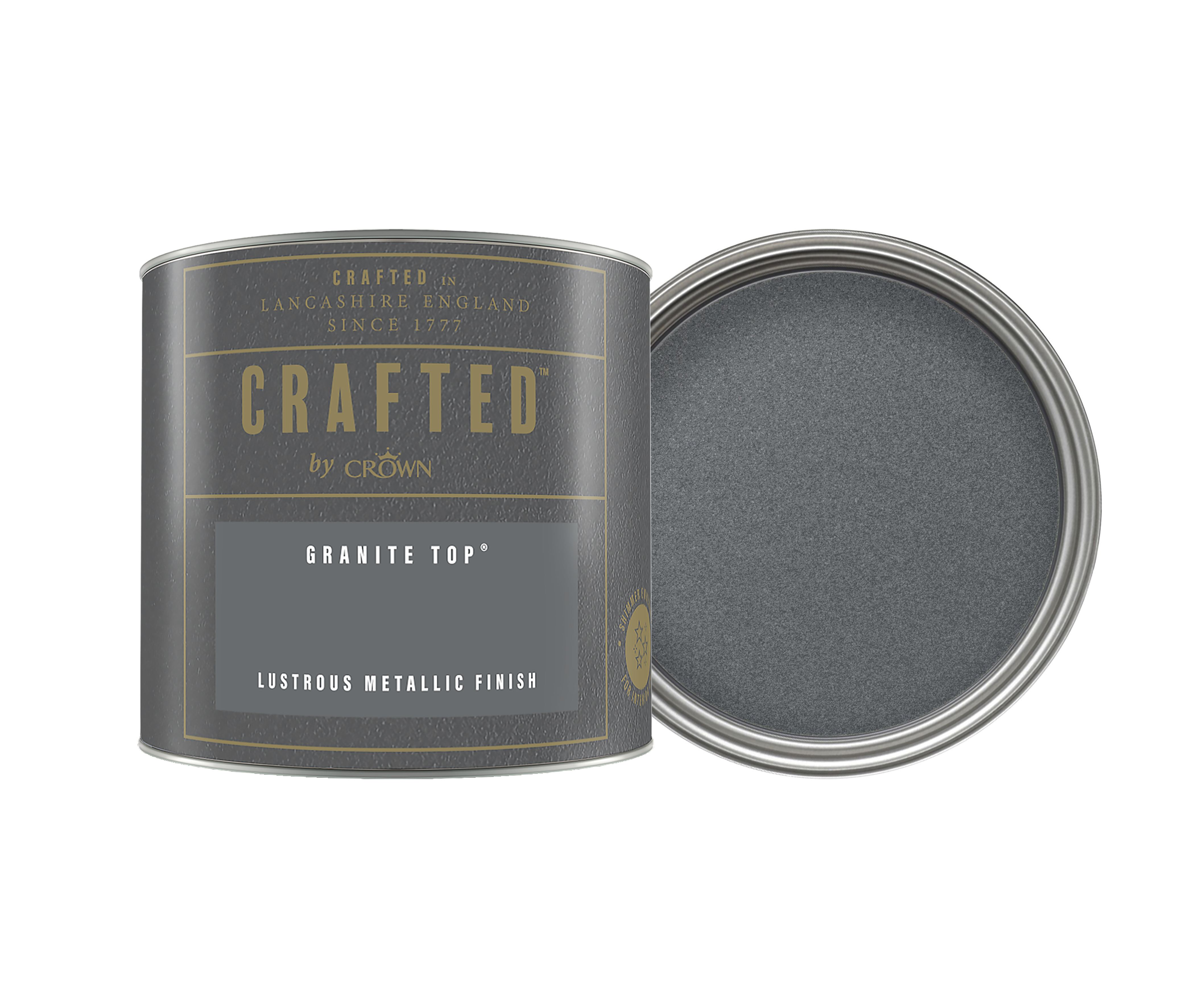 Crown Crafted Lustrous Metallic Emulsion Paint - Granite Top - 125ml