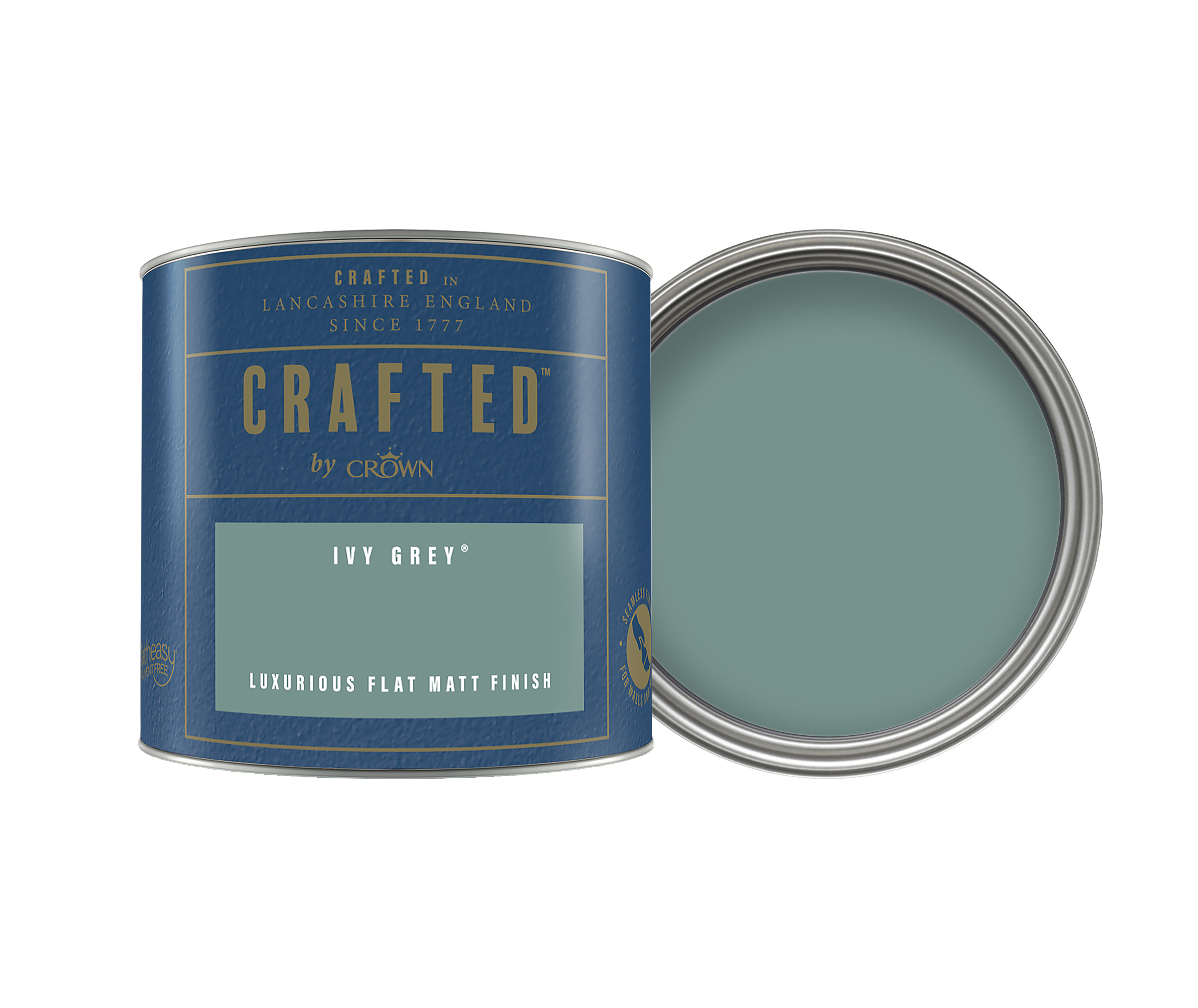 Crown Crafted Flat Matt Emulsion Paint- Ivy Grey- 125ml