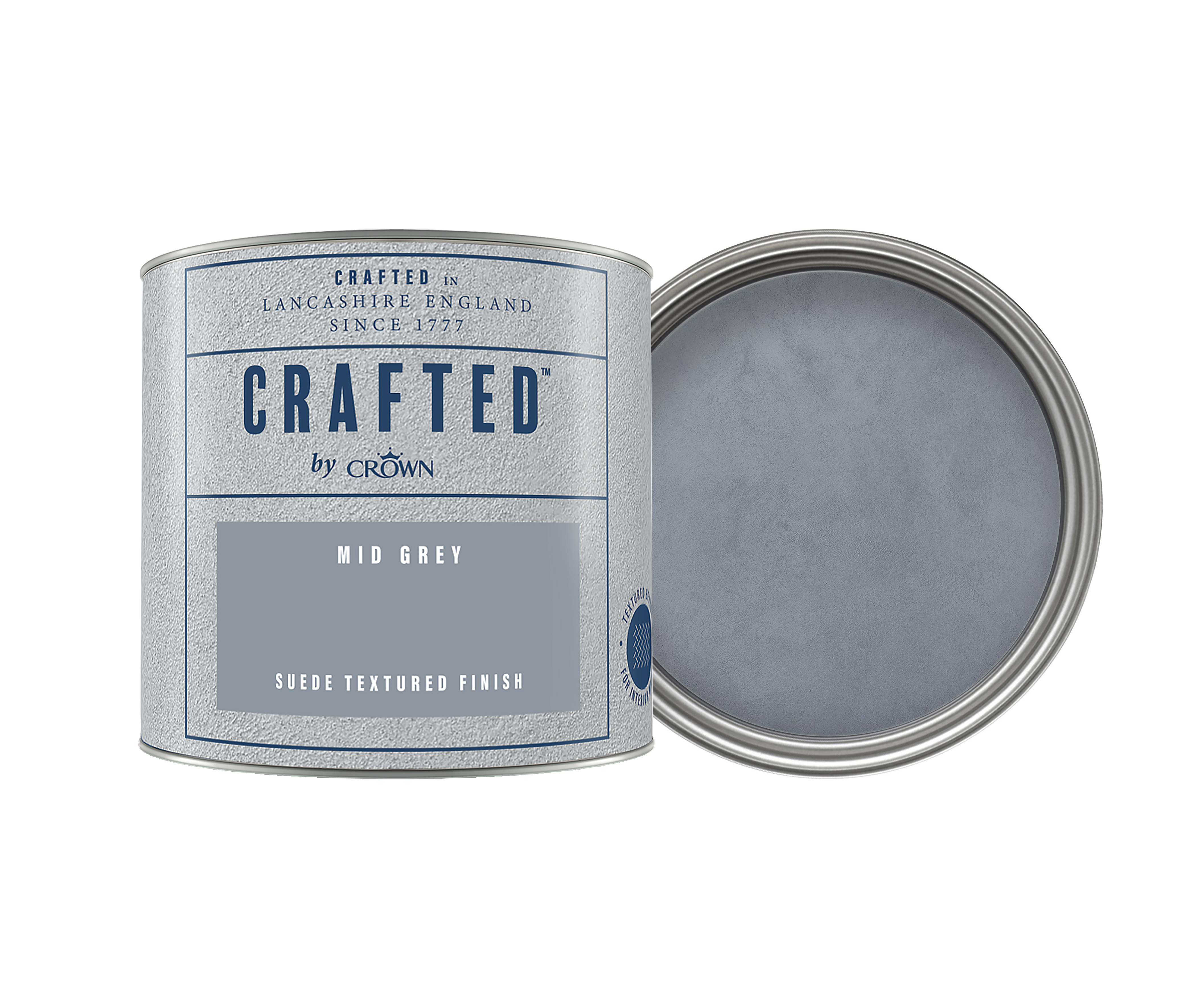 Crown Crafted Suede Textured Emulsion Paint - Mid Grey - 125ml