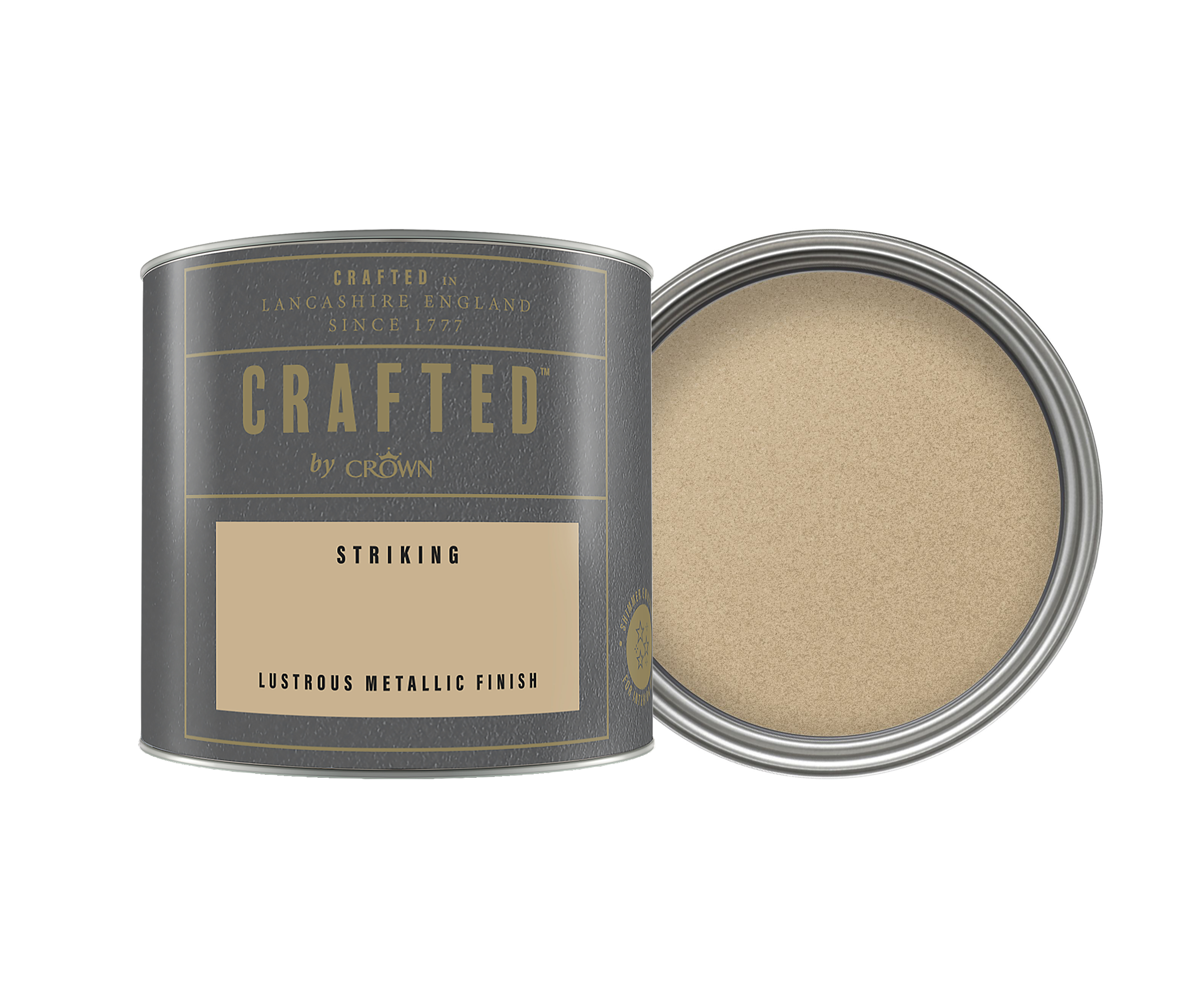 Crown Crafted Lustrous Metallic Emulsion Paint - Striking- 125ml