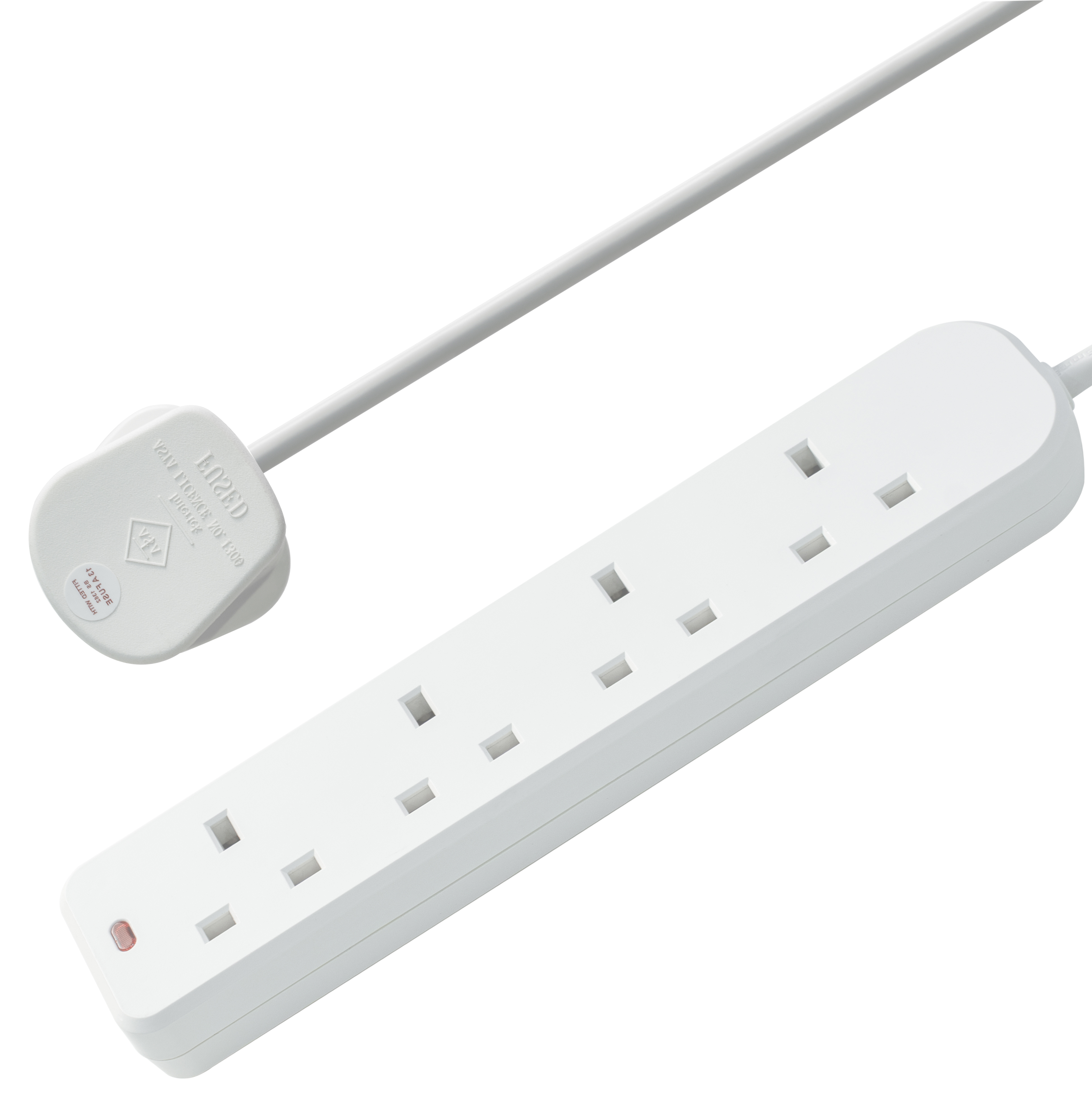Wickes 4 Socket 13A Extension Lead with LED 1m Cable - Twin Pack