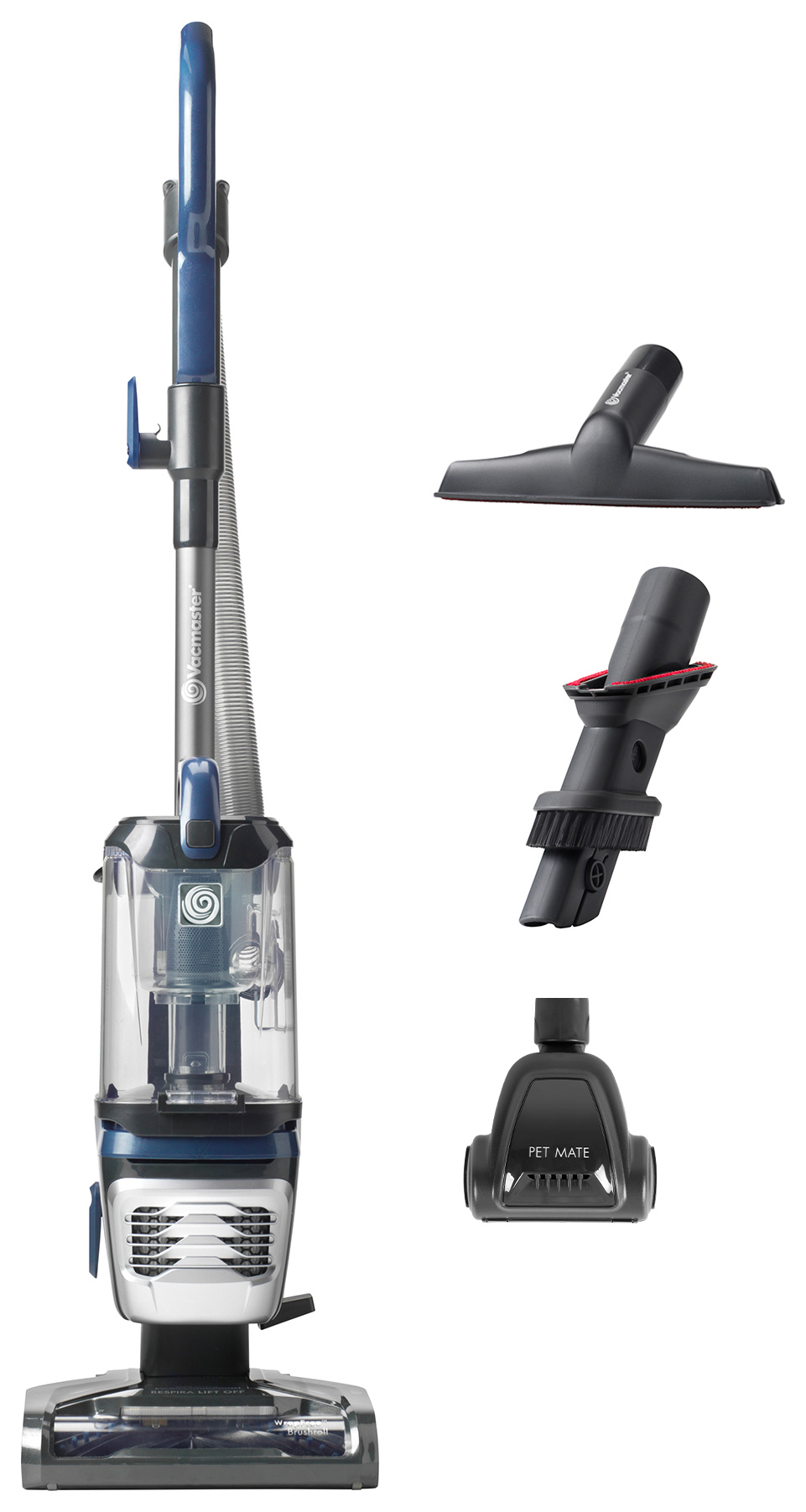 Vacmaster Respira Pet AllergenPro Bagless Vacuum Cleaner with Lift Off Technology and Wrap Free Brush Roll - 800W