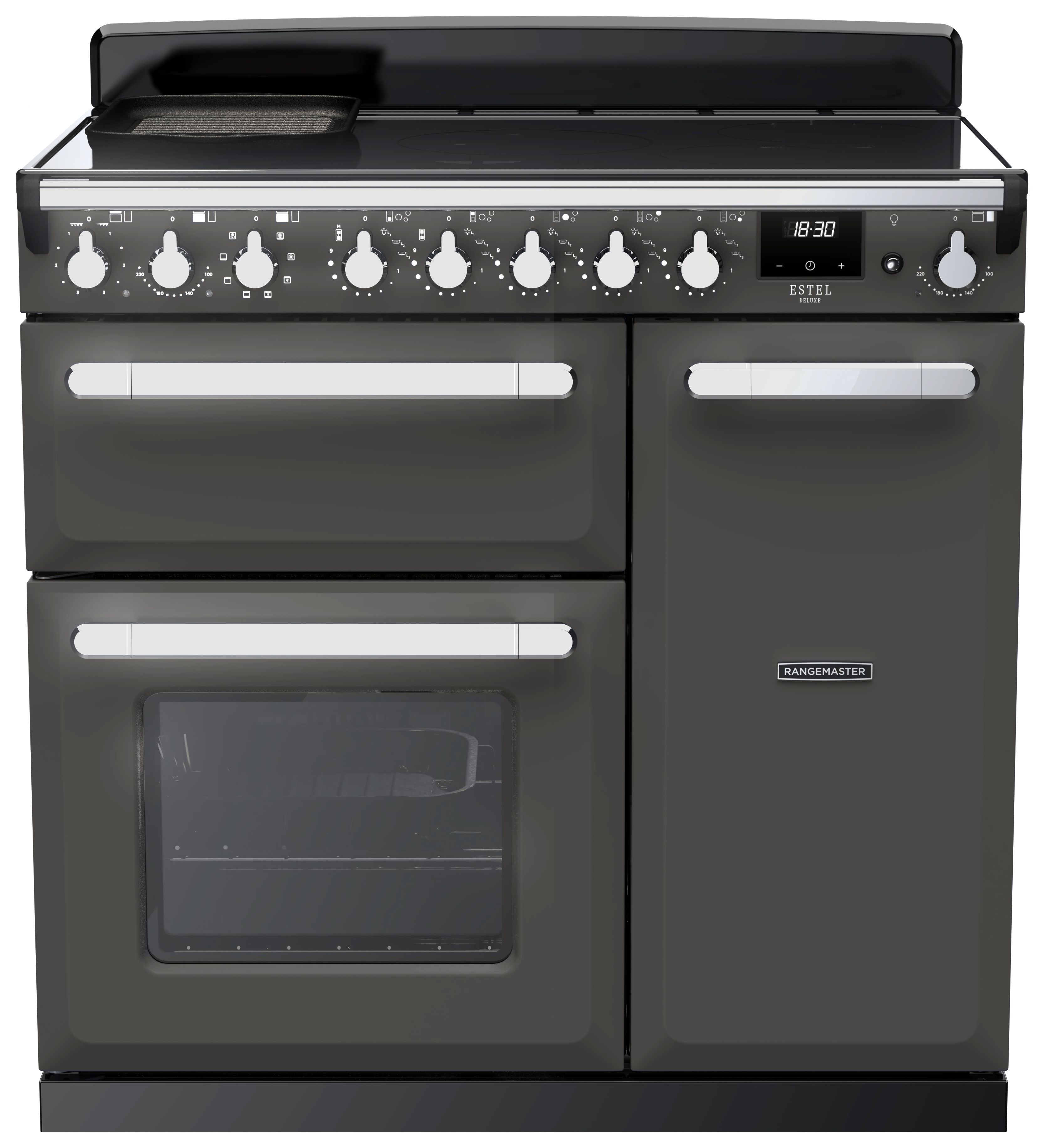 Rangemaster Estel Deluxe 90cm Induction Rangecooker - Slate + Chrome