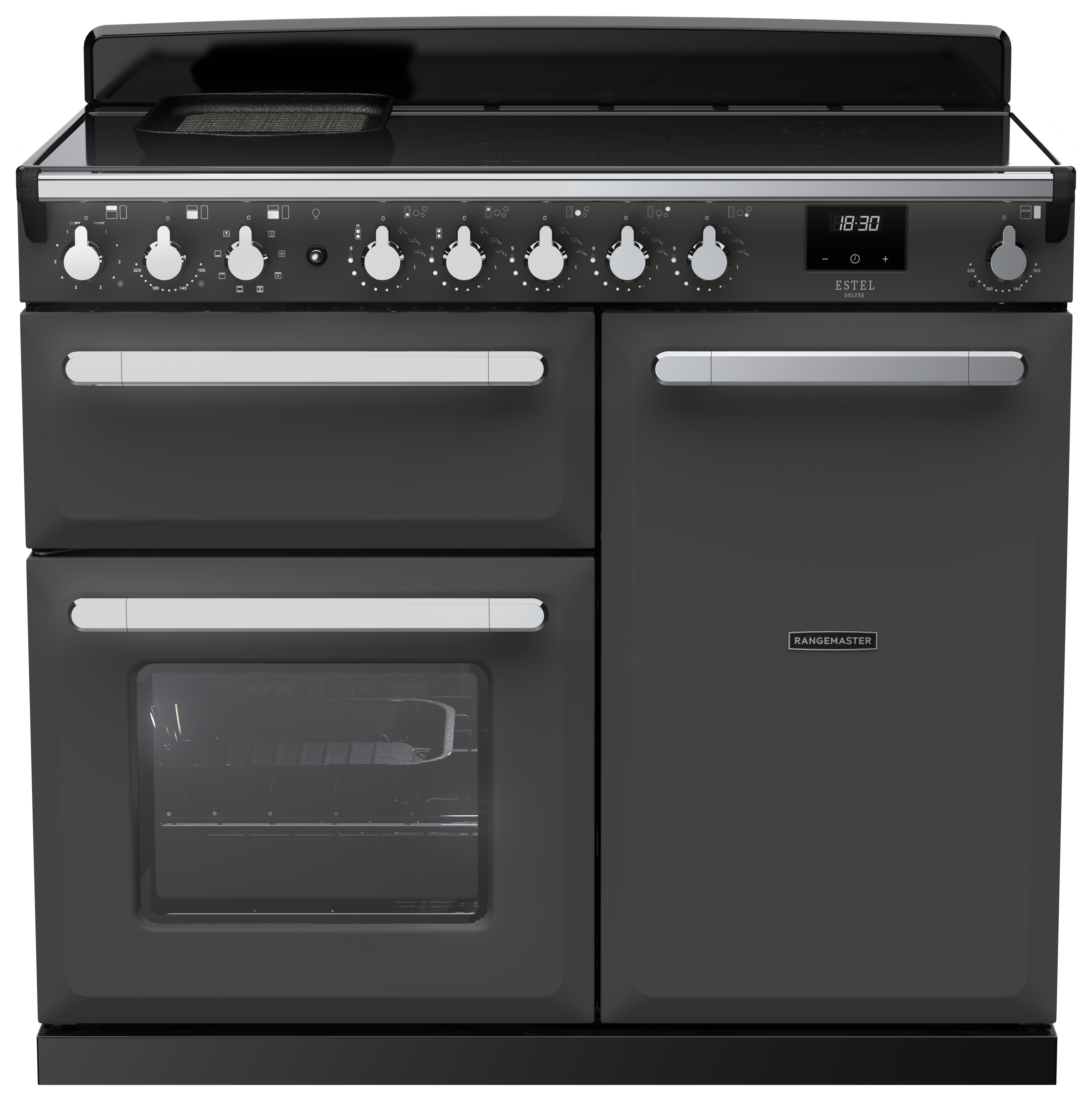 Rangemaster Estel Deluxe 100cm Induction Rangecooker - Slate + Chrome