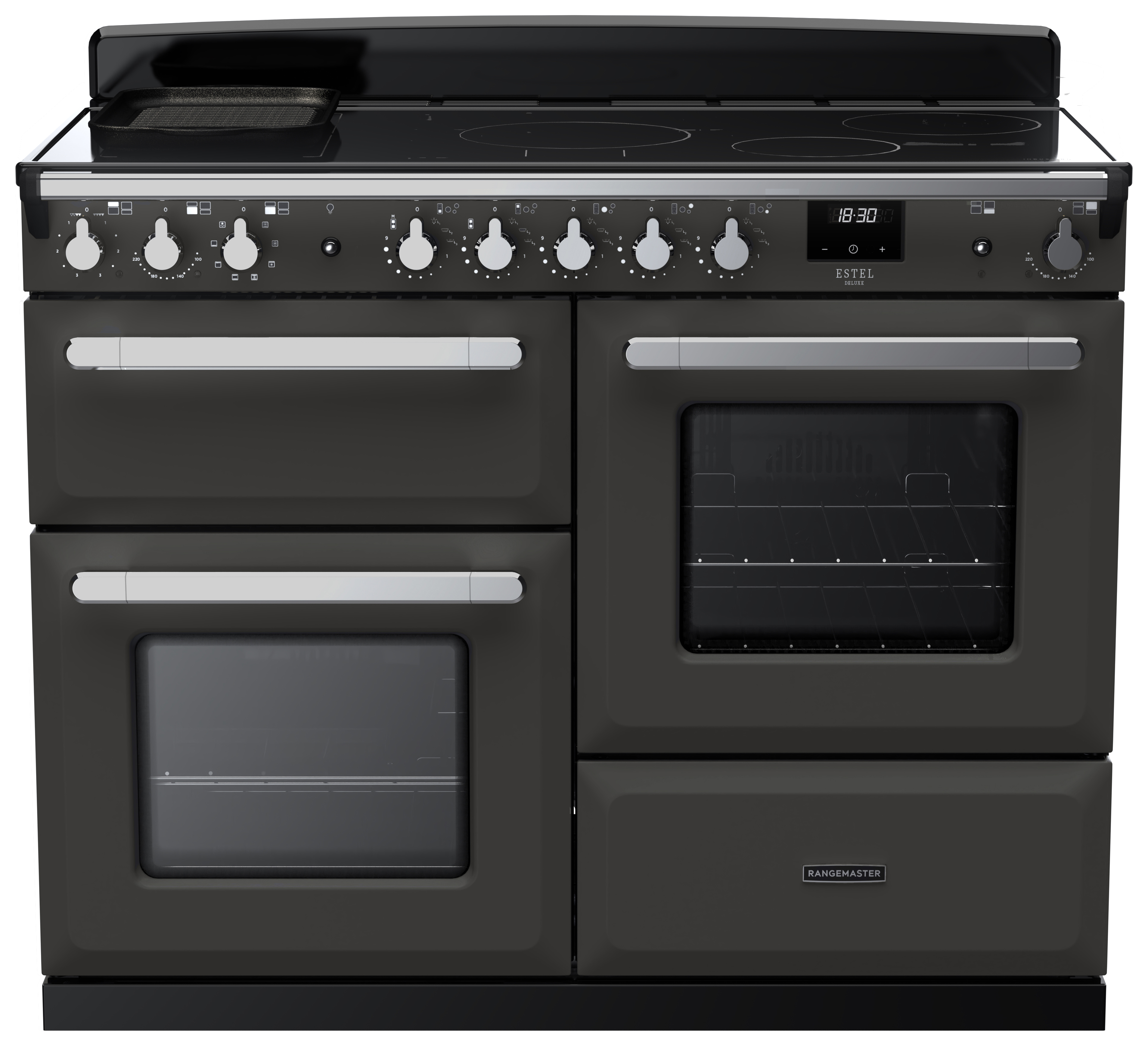 Rangemaster Estel Deluxe 110cm Induction Rangecooker - Slate + Chrome