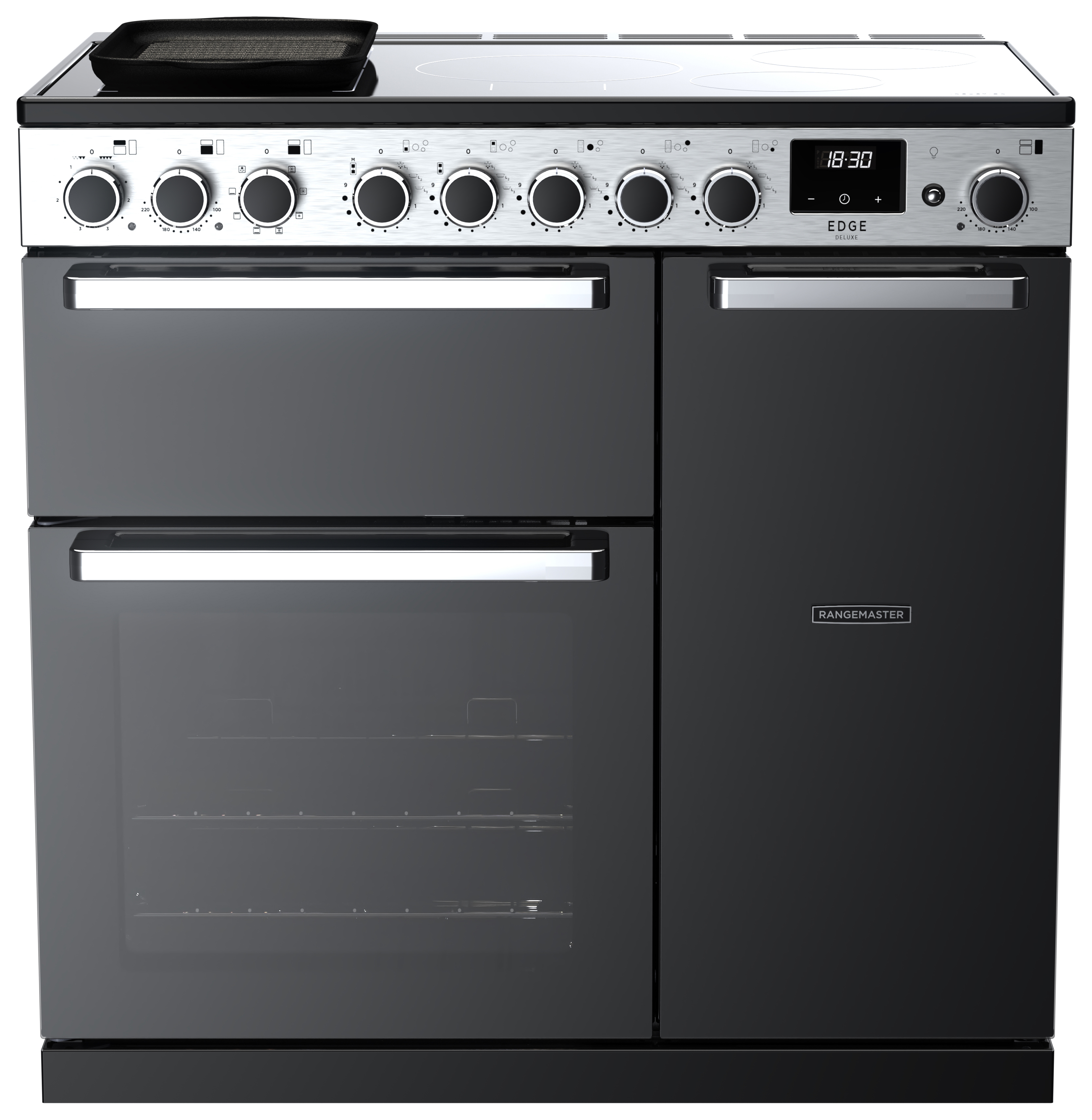 Rangemaster Edge Deluxe 90cm Induction Rangecooker - Black Glass