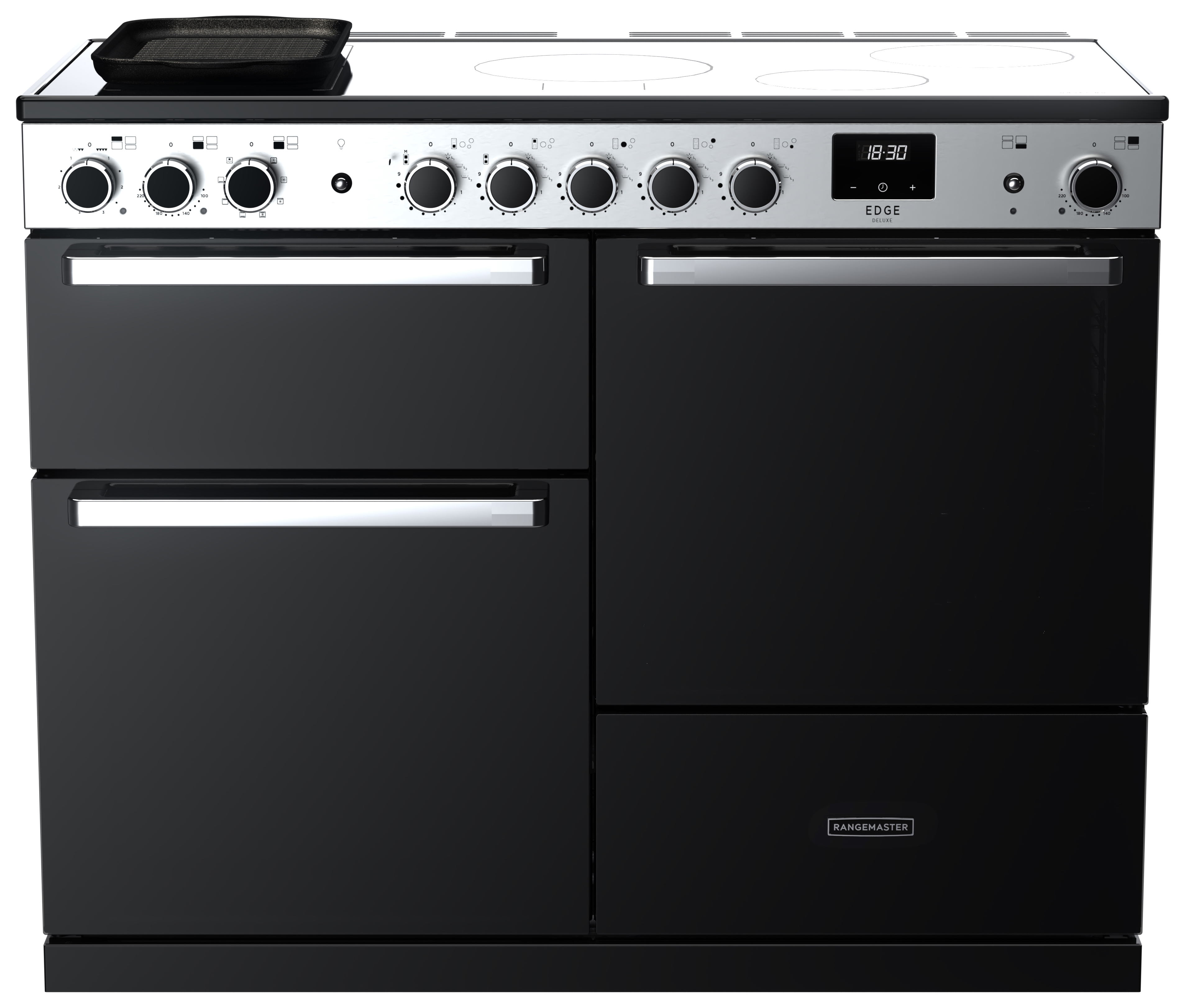 Rangemaster Edge Deluxe 110cm Induction Rangecooker - Black Glass