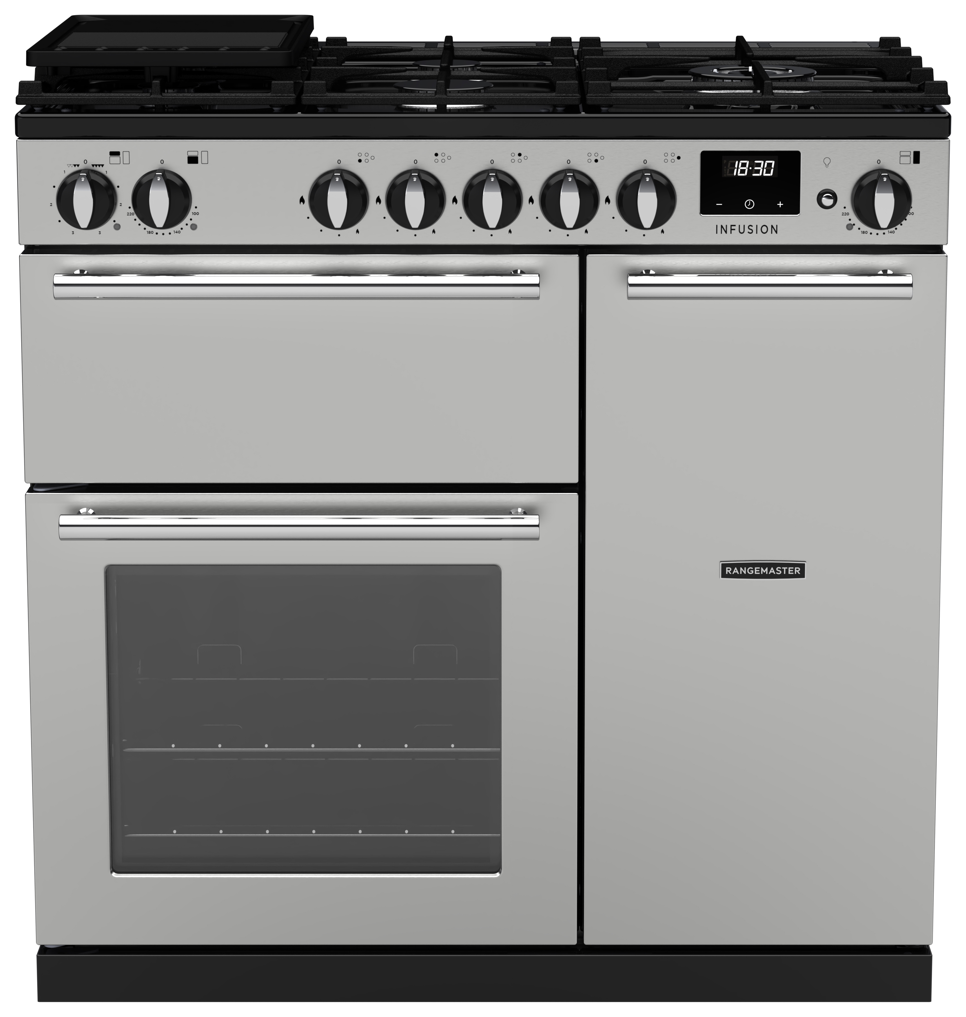 Rangemaster Infusion 90cm Dual Fuel Range Cooker - Stainless Steel