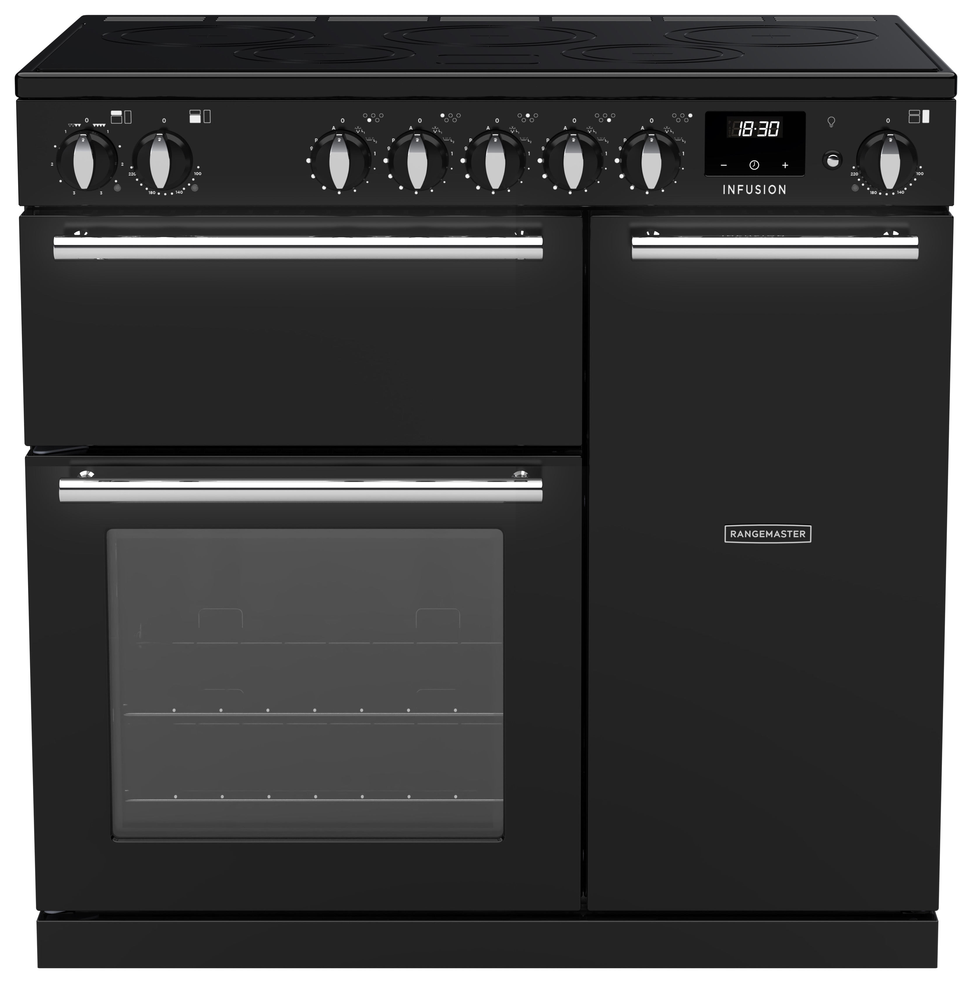 Rangemaster Infusion 90cm Induction Range Cooker - Black Glass