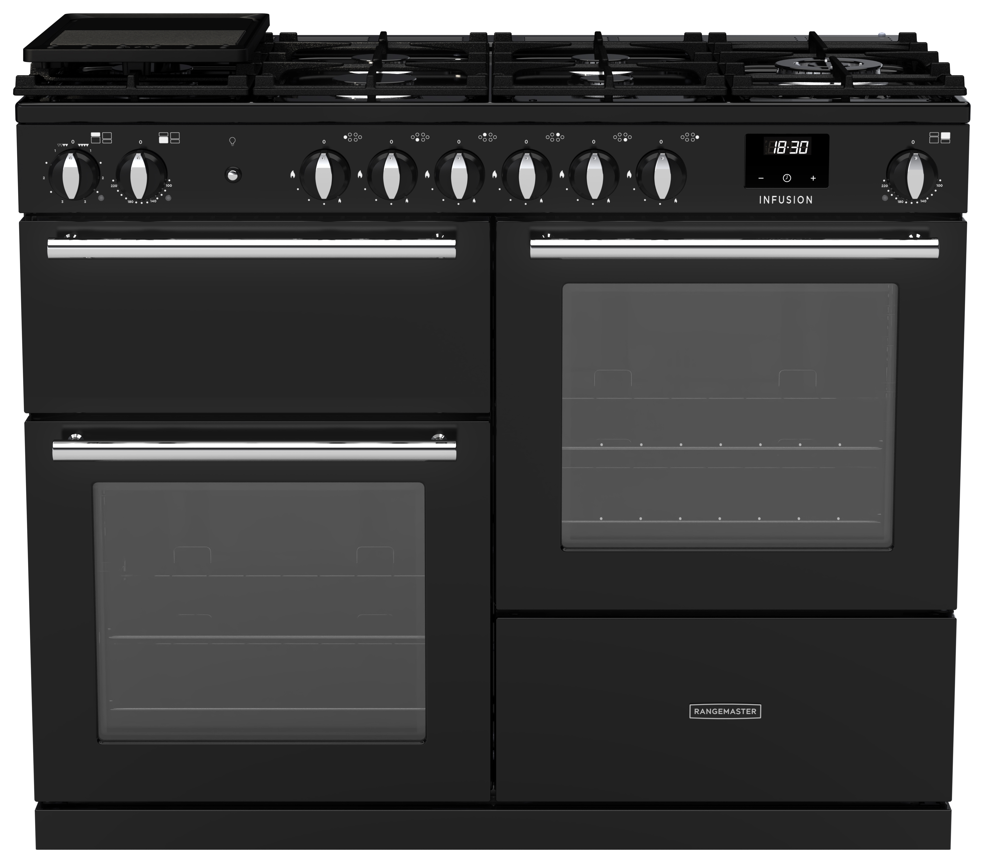 Rangemaster Infusion 110cm Dual Fuel Rangecooker - Gloss Black