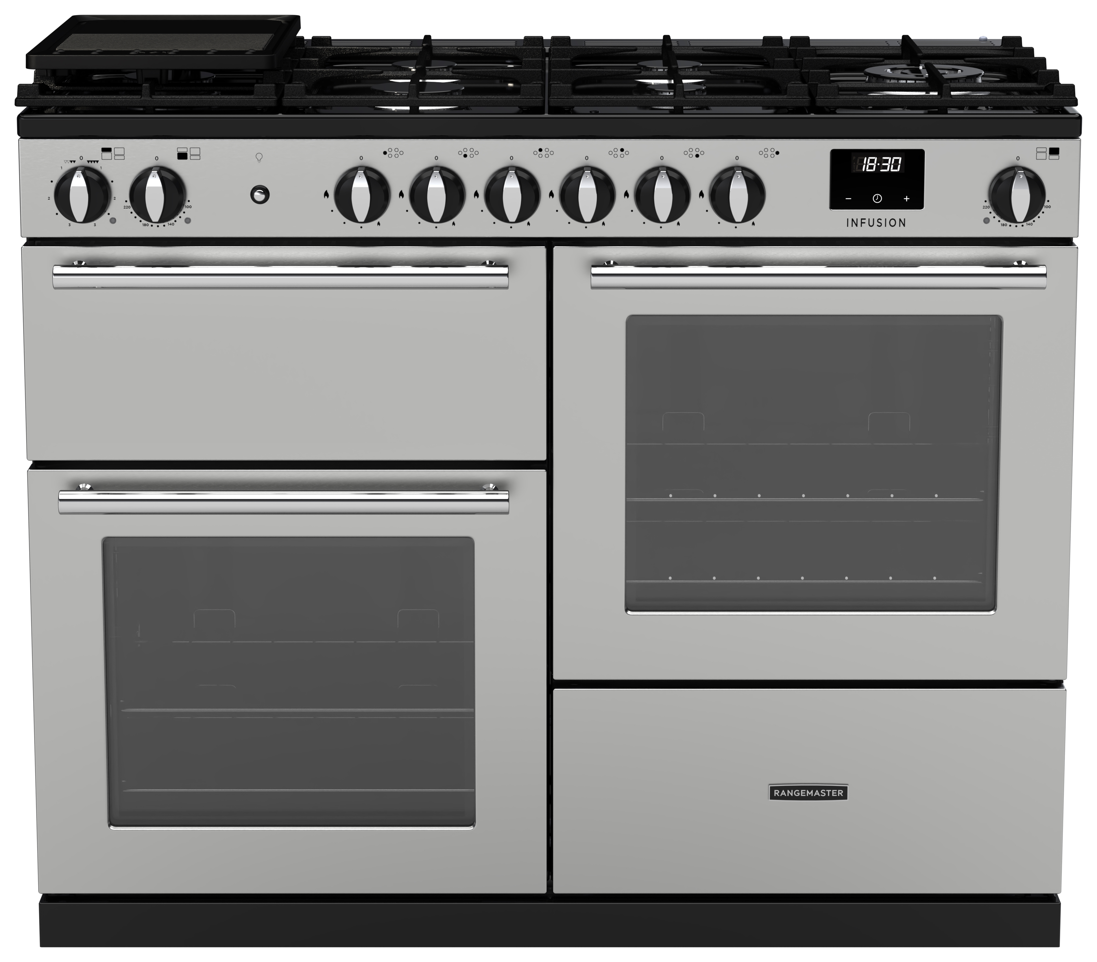 Rangemaster Infusion 110cm Dual Fuel Rangecooker - Stainless Steel