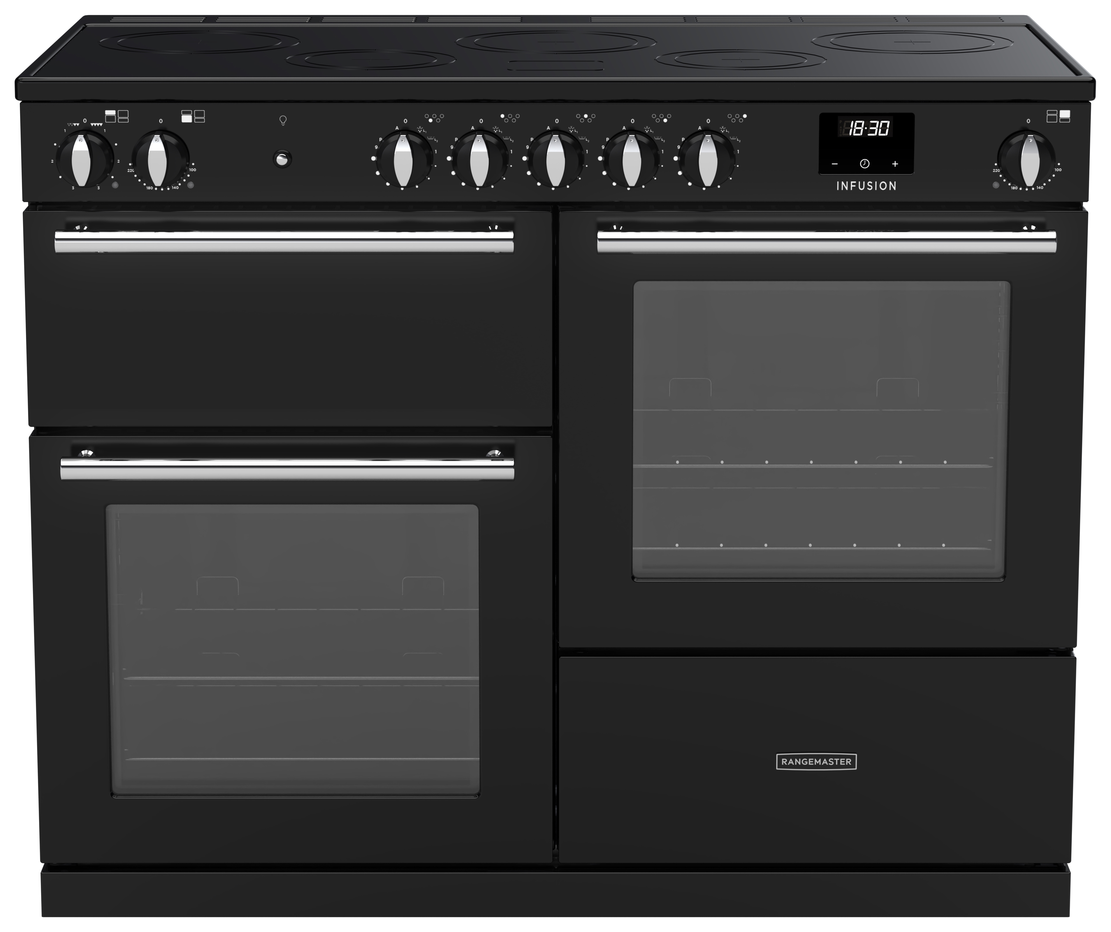 Rangemaster Infusion 110cm Induction Rangecooker - Gloss Black