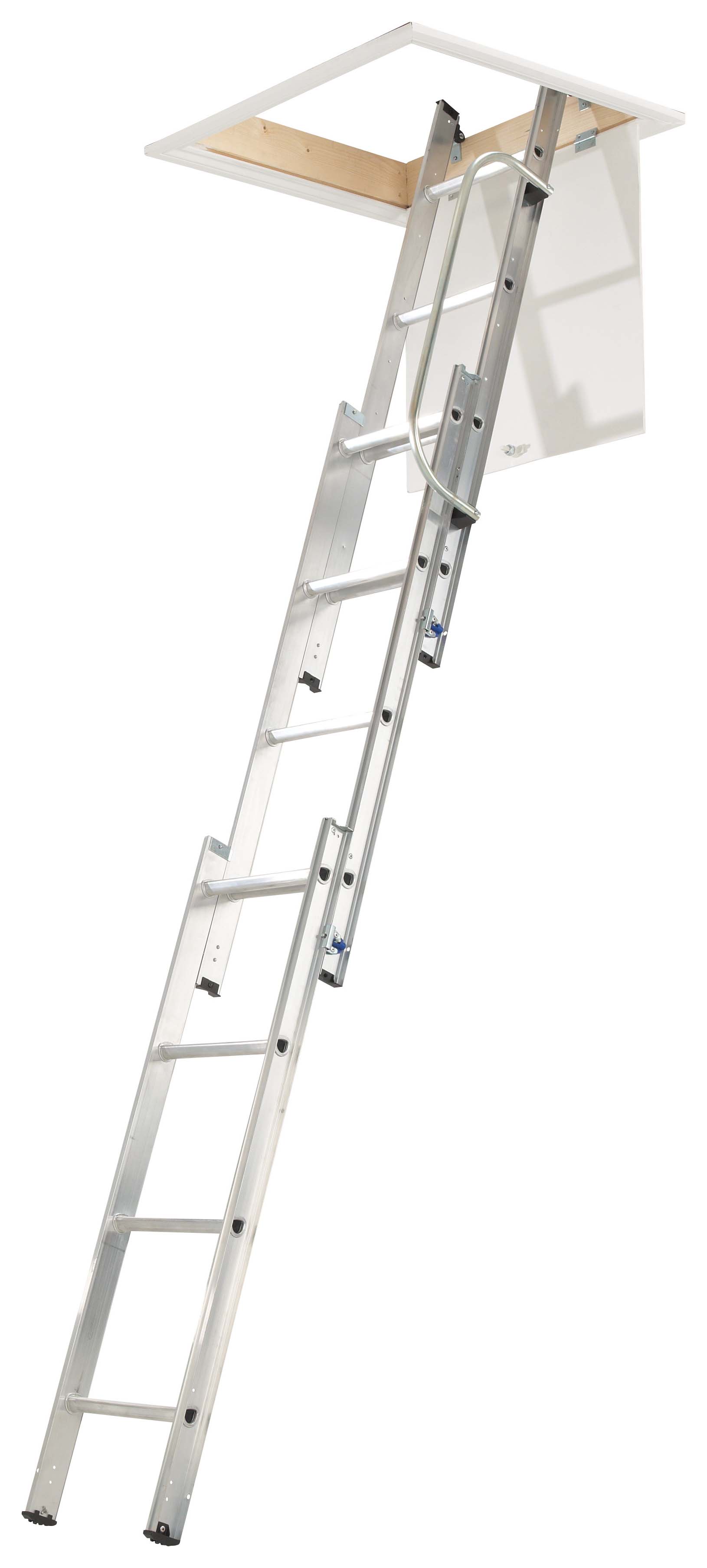 Werner Aluminium 3 Section Loft Ladder with Handrail - 3m Max Height