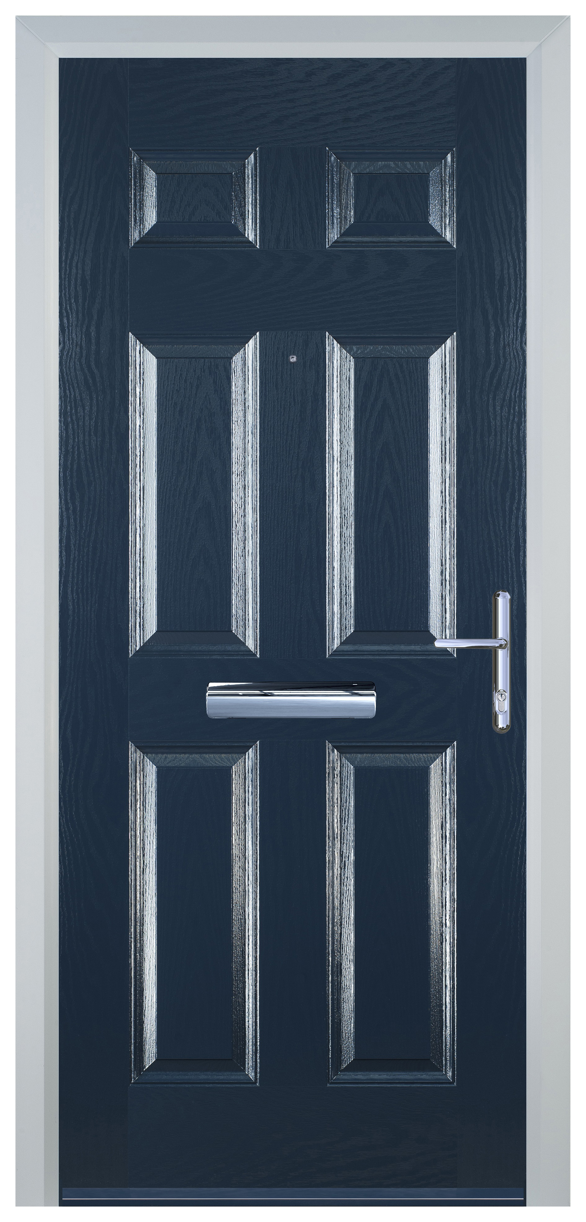 Door-Stop 6 Panel Blue Left Hand FD30 Fire Door Set - 2079mm