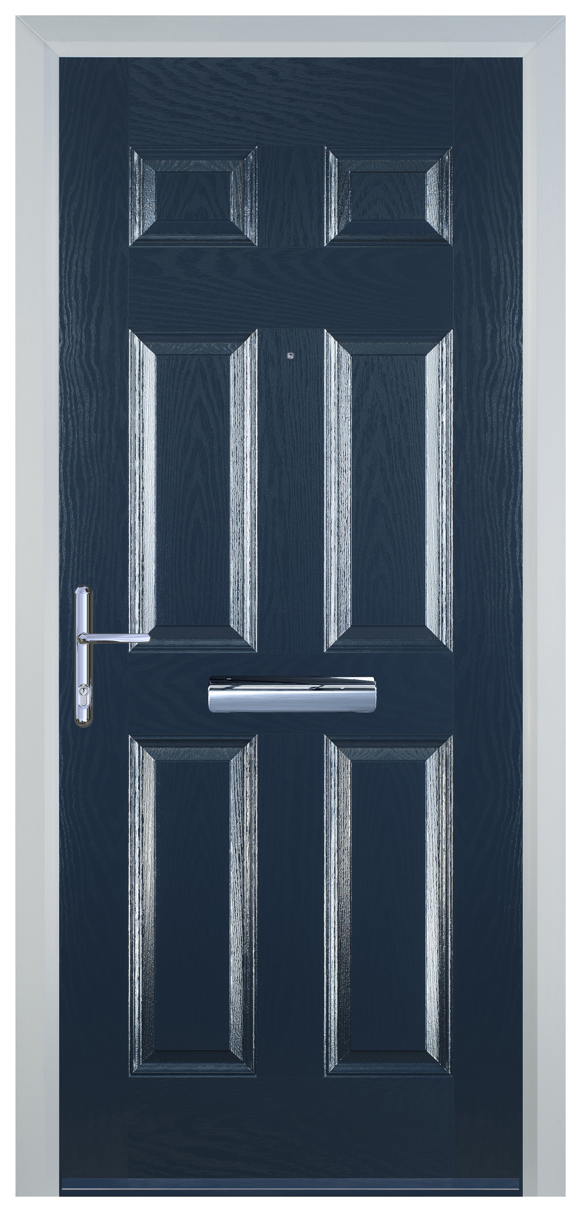 Door-Stop 6 Panel Blue Right Hand FD30 Fire Door Set - 2079mm