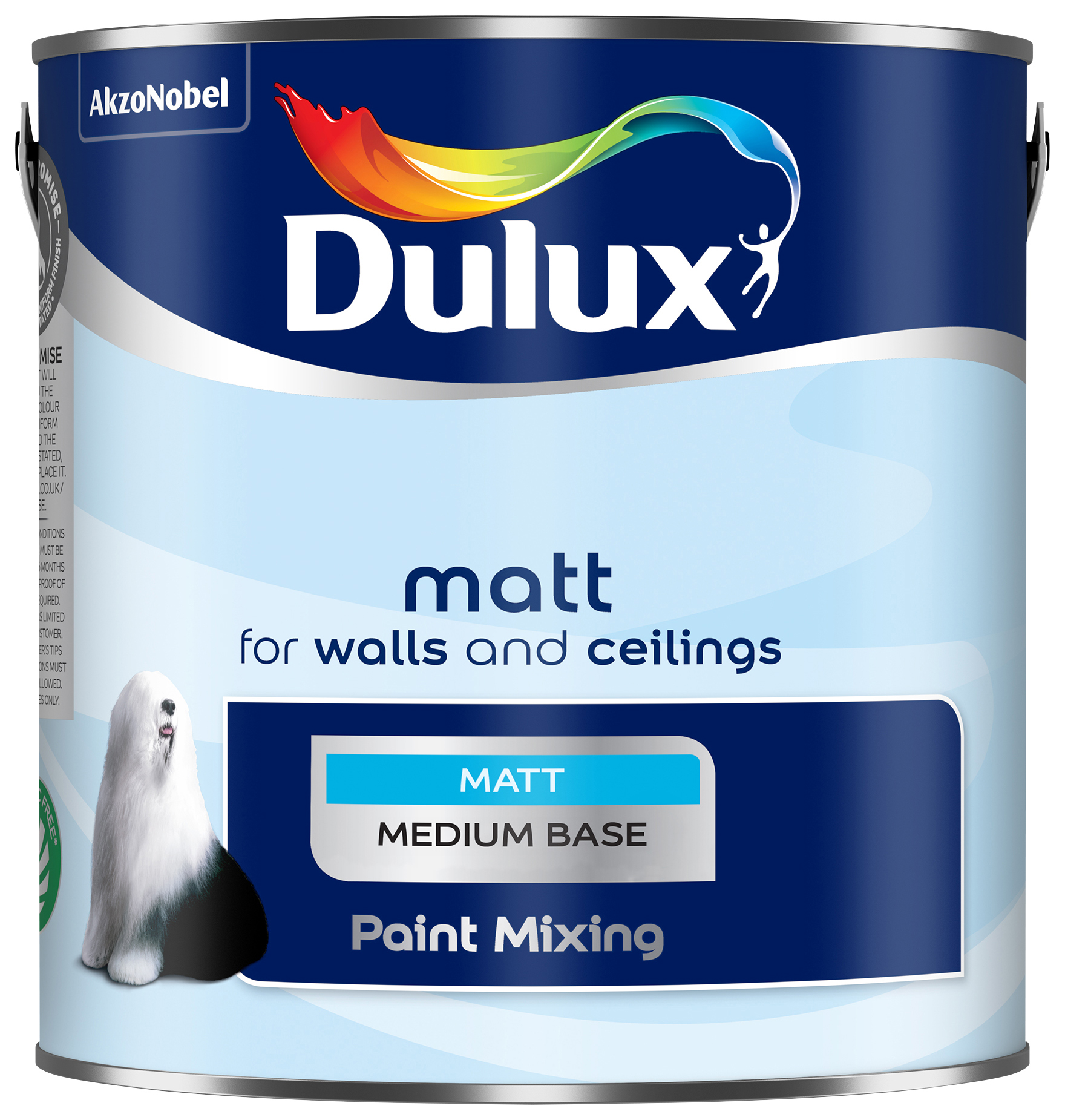 Dulux Colour Mixing Matt Paint - Medium Base - 2.5L