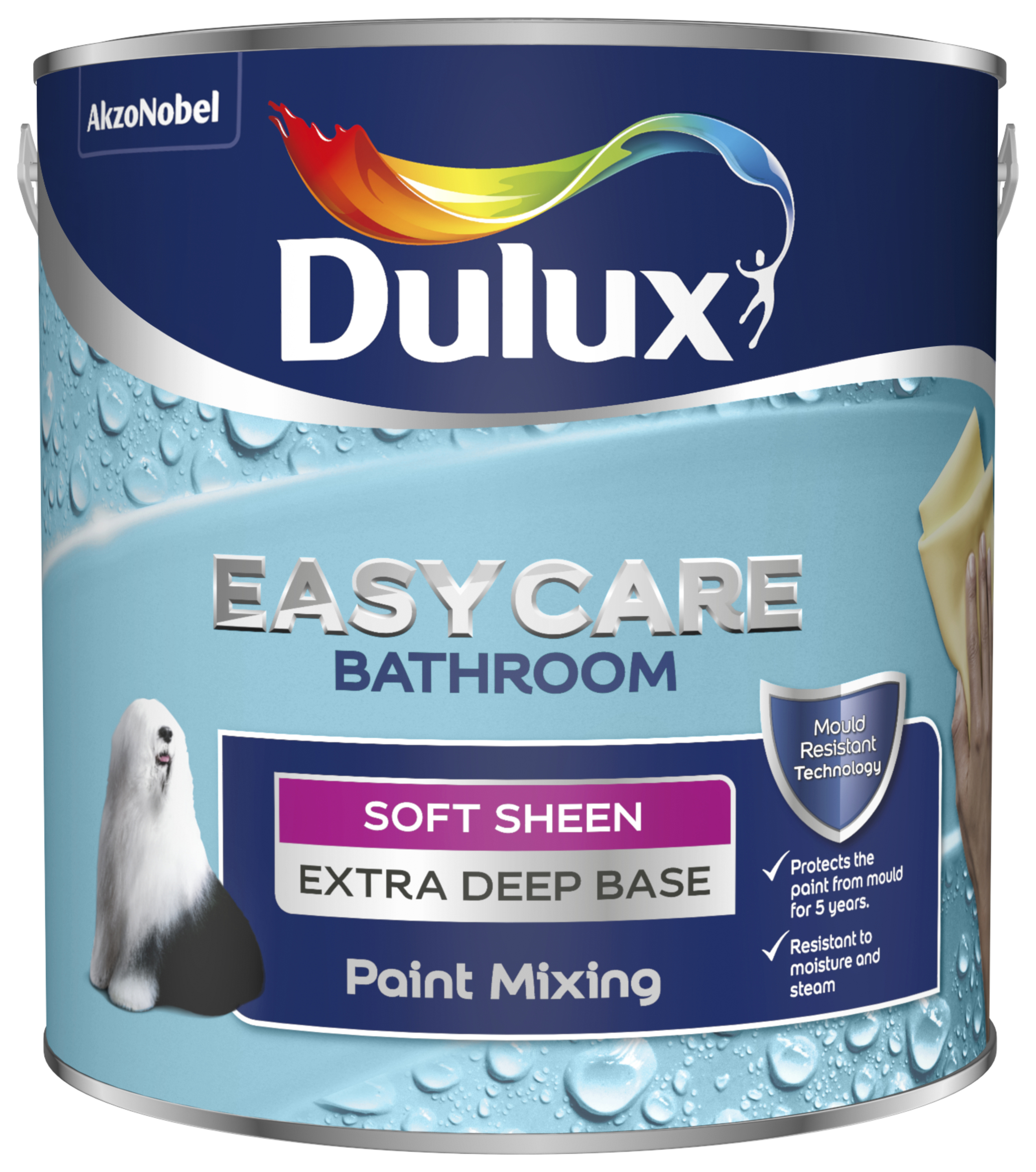 Dulux Colour Mix Bathroom+ Soft Sheen Ex/Deep Base - 2.5L