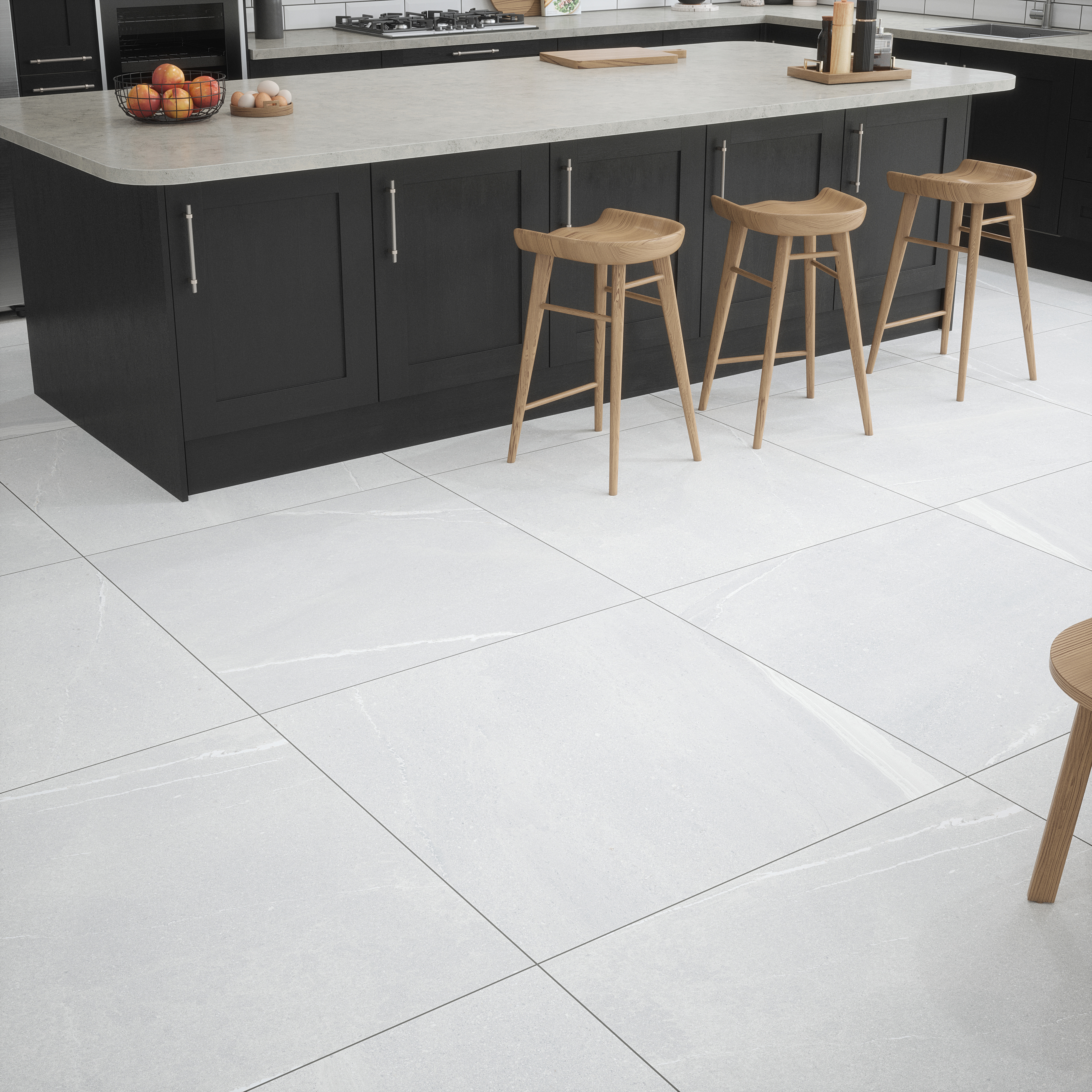 Wickes Boutique Motram Pearl Matt Porcelain Wall & Floor Tile - 1000 x 1000mm