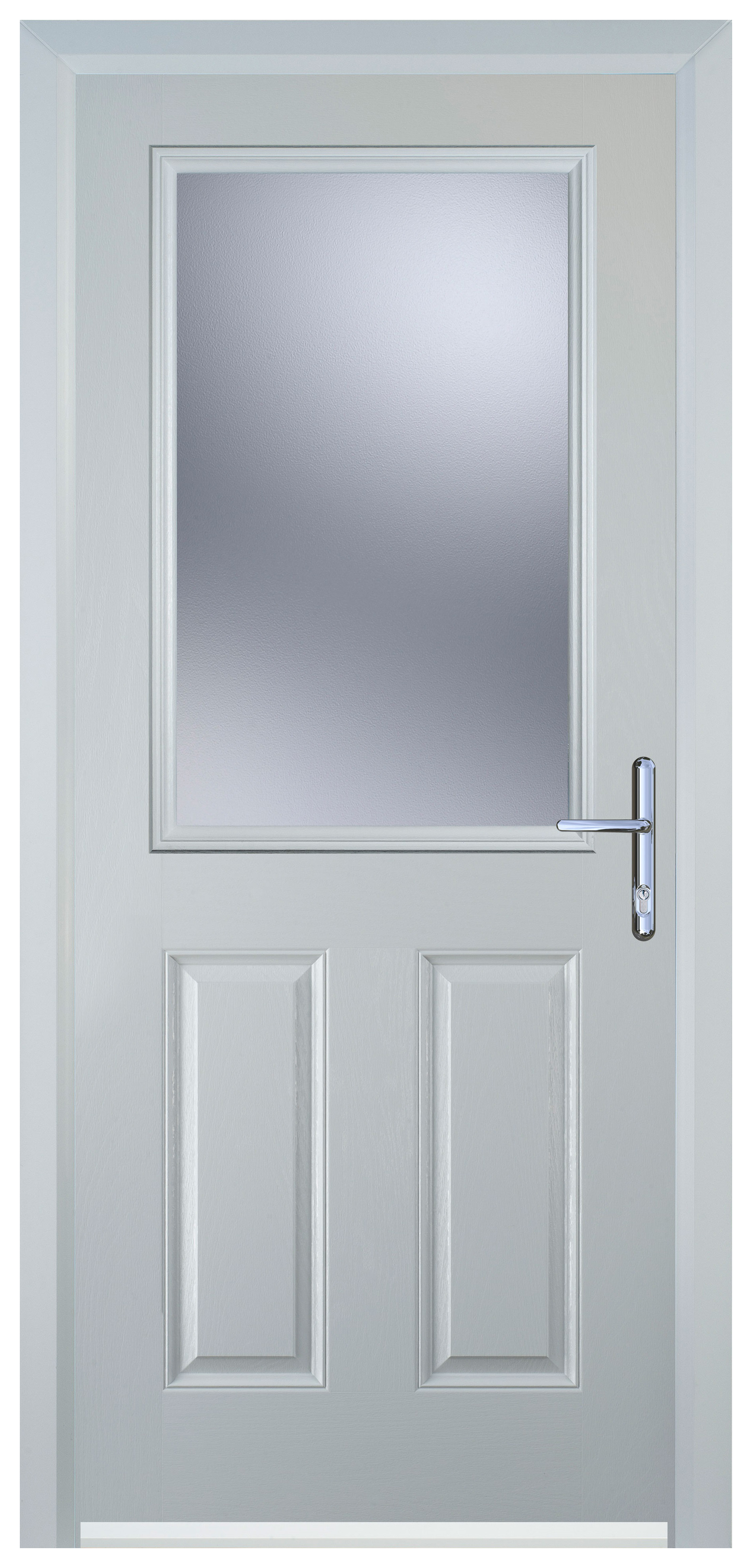 Door-Stop 2 Panel 1 Square White Left Hand GRP Composite Door - 920 x 2100mm